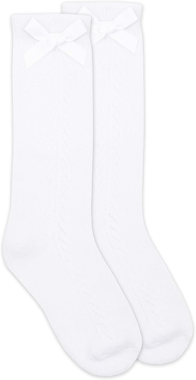 Jefferies Socks Girls Pointelle Bow Knee High Socks for her