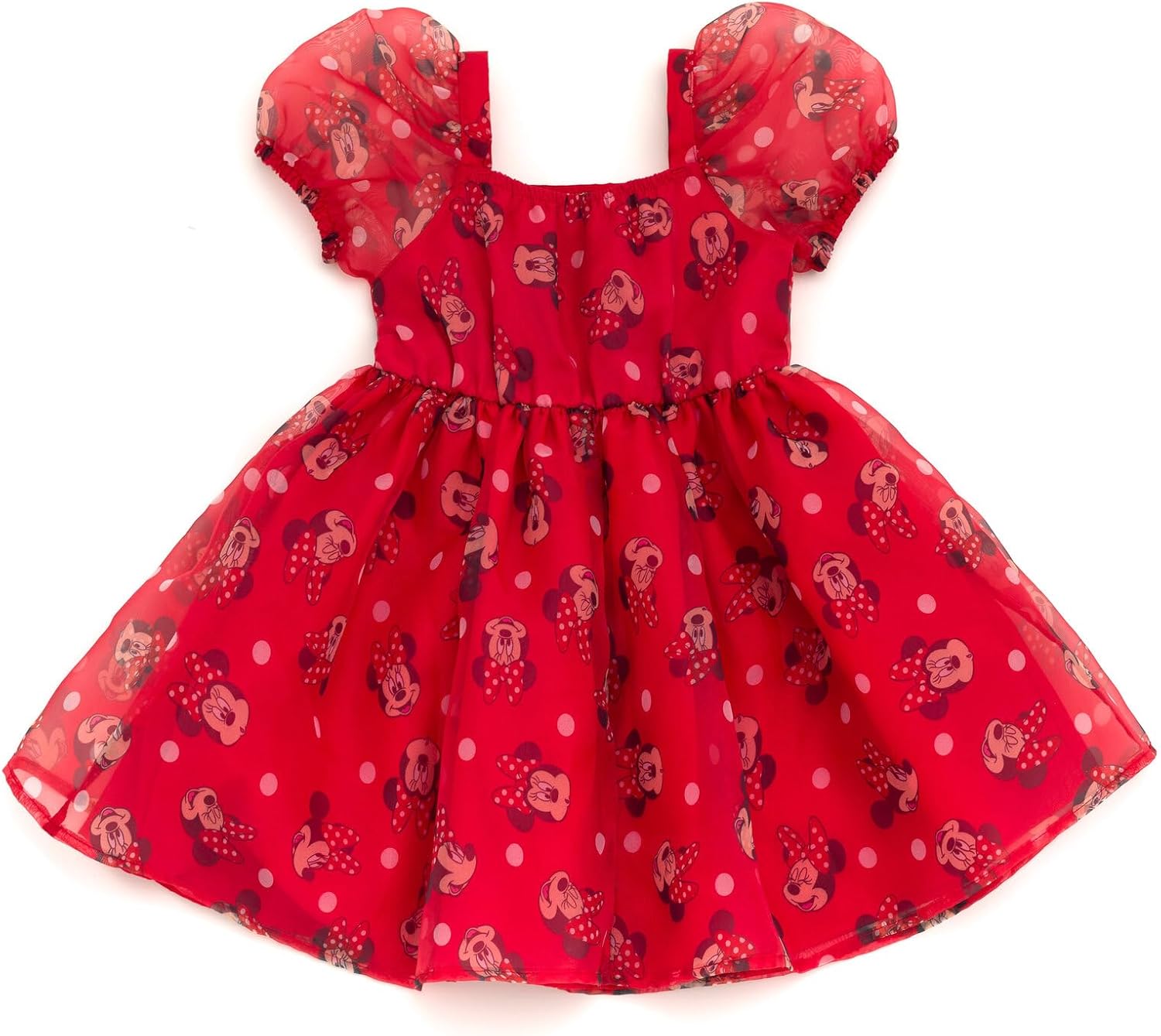 Disney Girls Square Neck Organza Dress Toddler to Big Kid Sizes