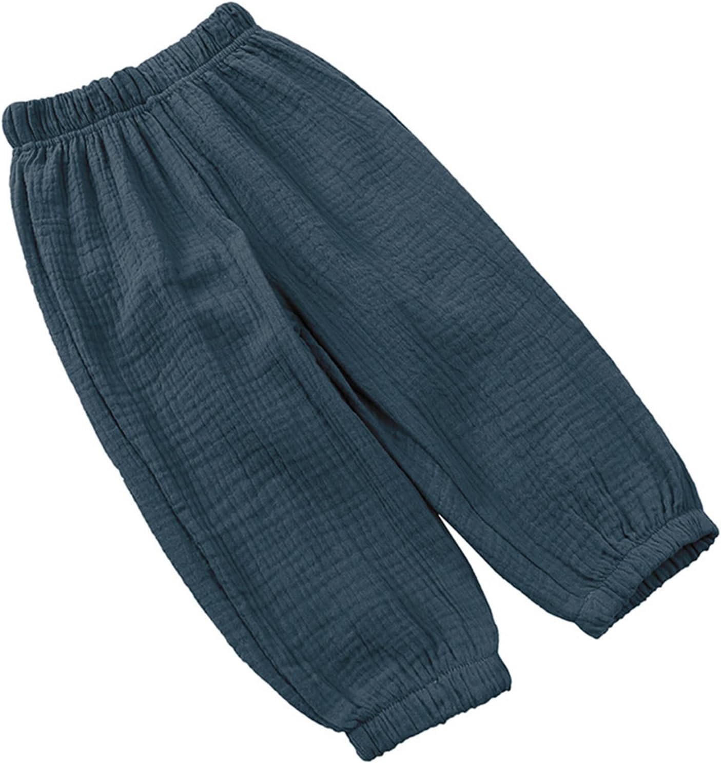 YEAHDOR Cotton Linen Bloomer Trousers for Toddlers