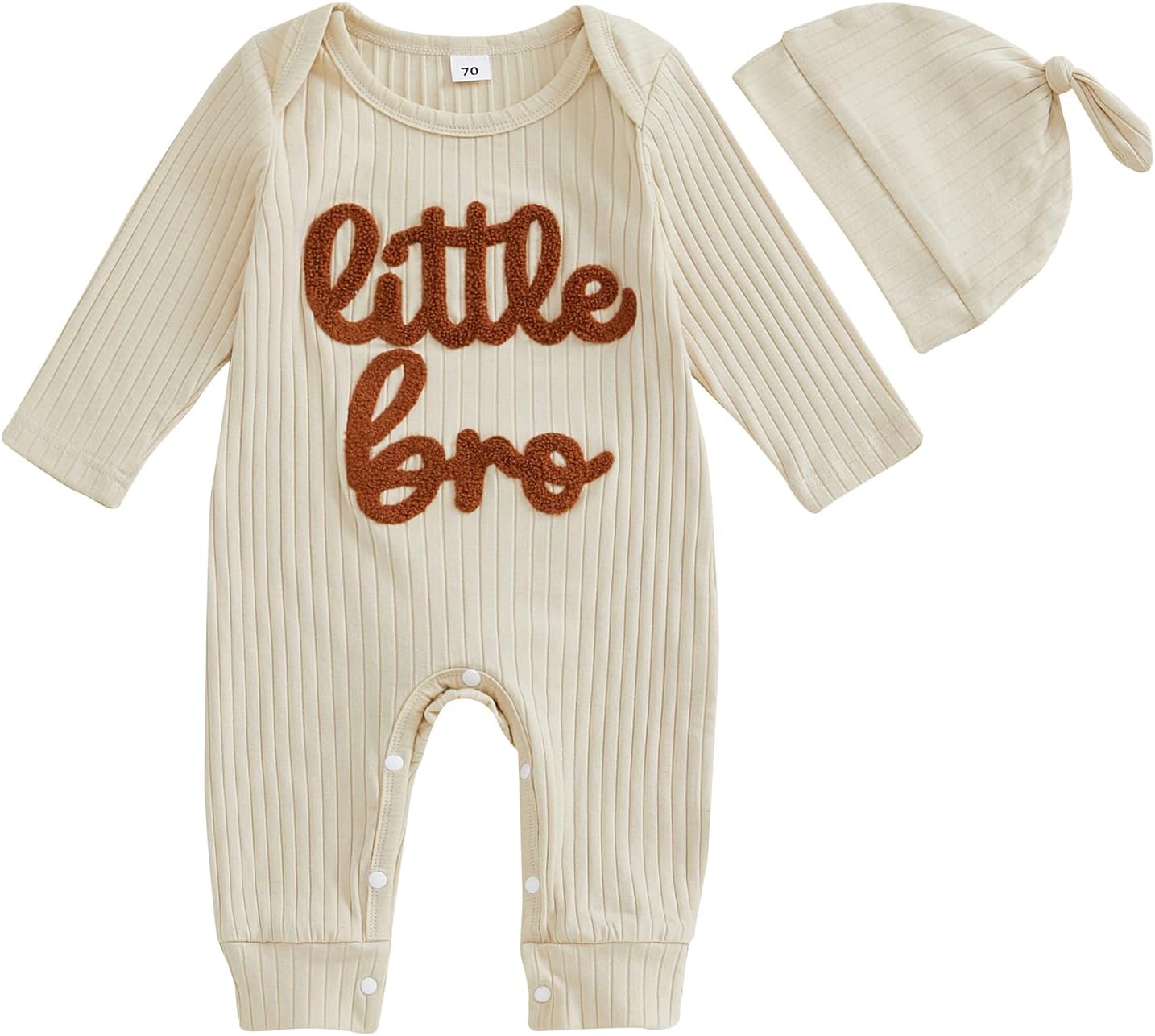 Pengnight Newborn Baby Romper Long Sleeve Lil Bro Letter Print