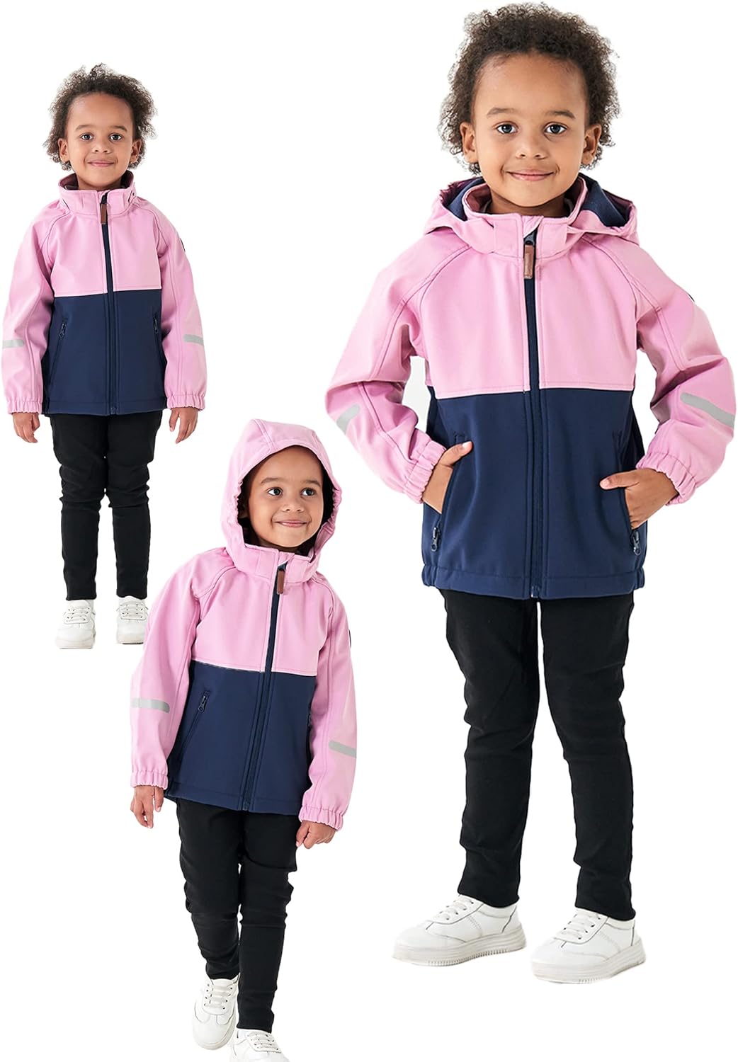 Hiheart Girls Windproof Softshell Jacket
