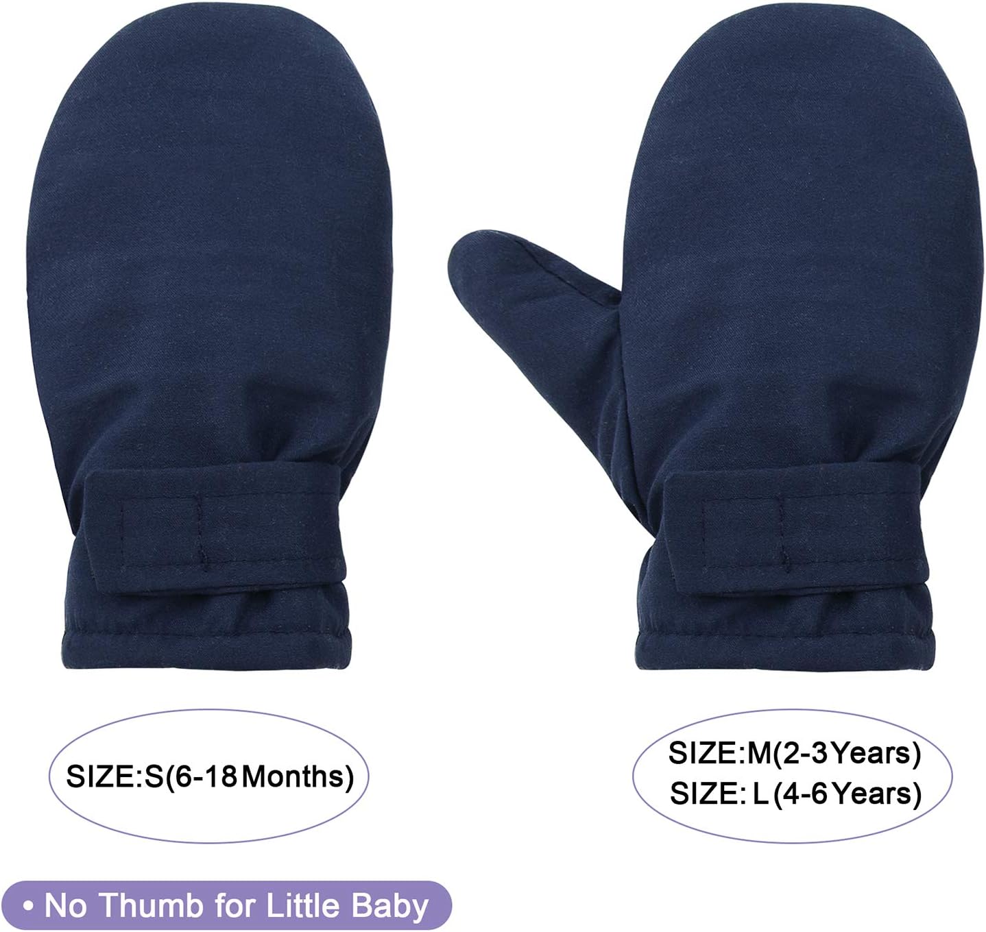 American Trends Lined Fleece Toddler Winter Gloves - Soft Waterproof and Cutesy