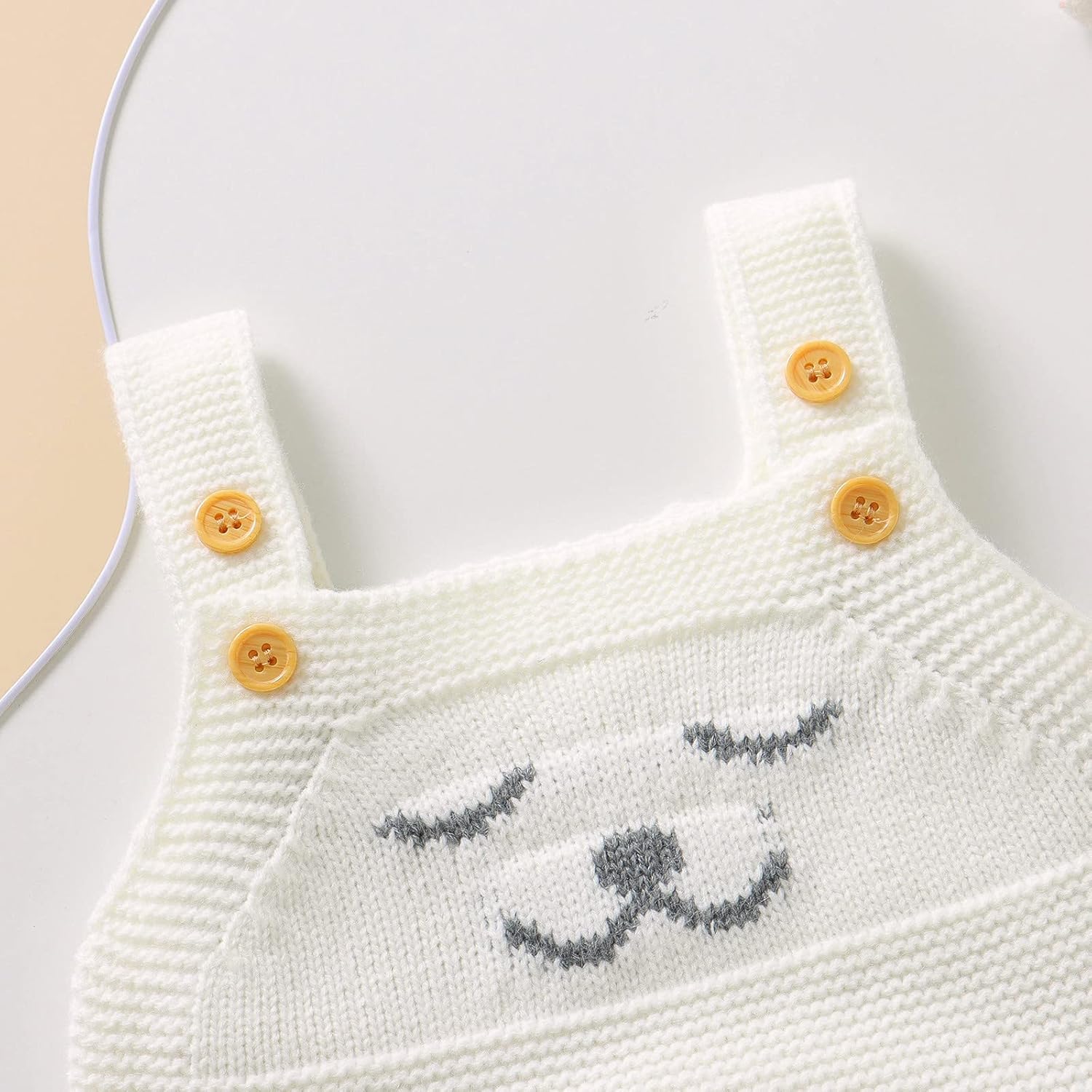AMIMOJY - Newborn Baby Knit Romper Cotton Sleeveless