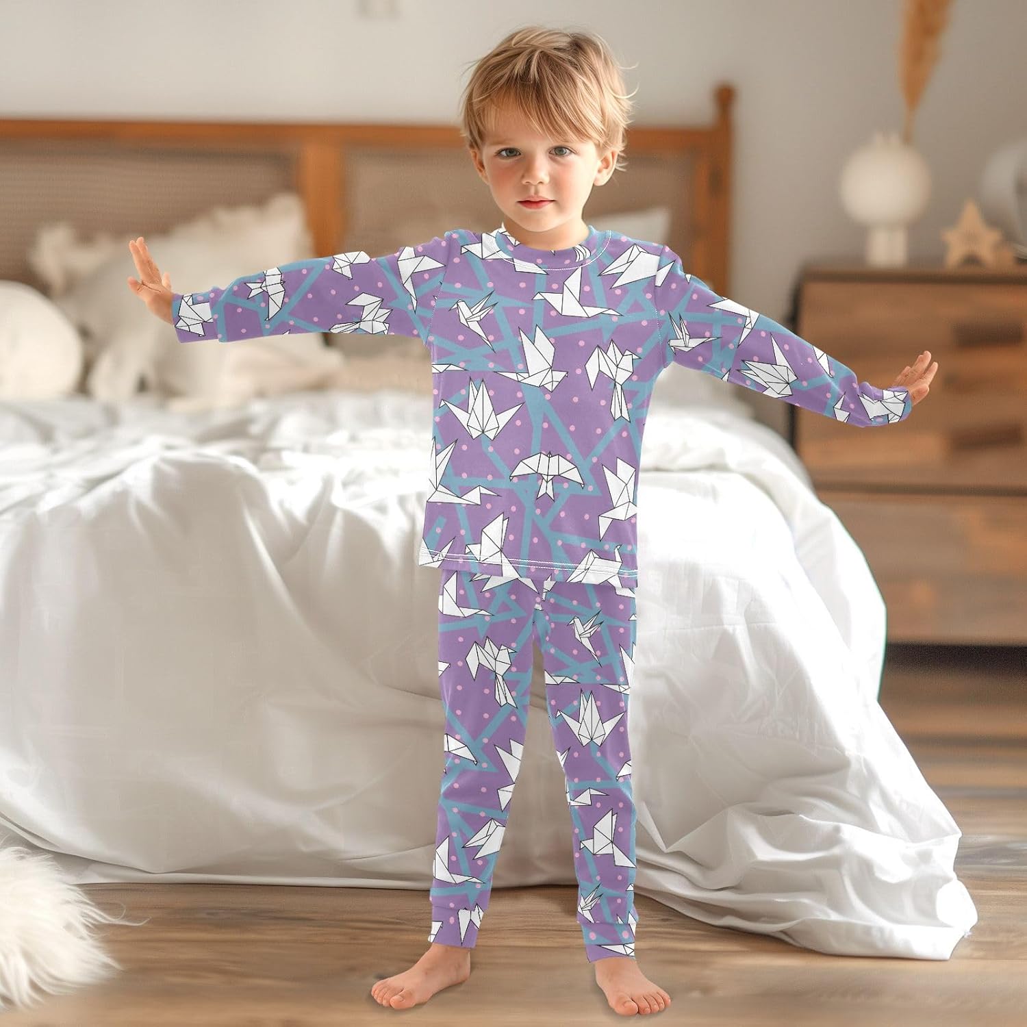 WIFIU 2 Piece Pajama Set for Kids 18M-8Y Soft Cotton Sleepwear