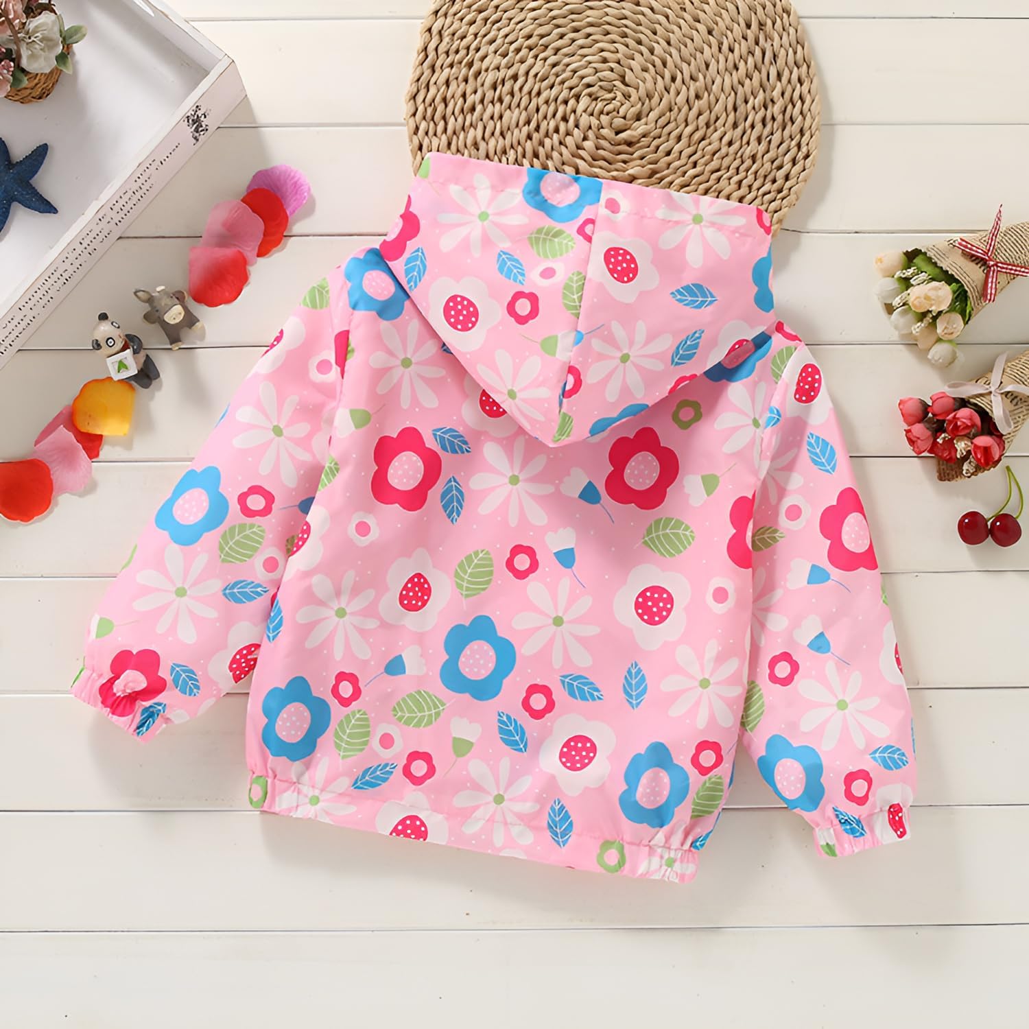 Lightweight Hooded Windbreaker for Toddler Girls
