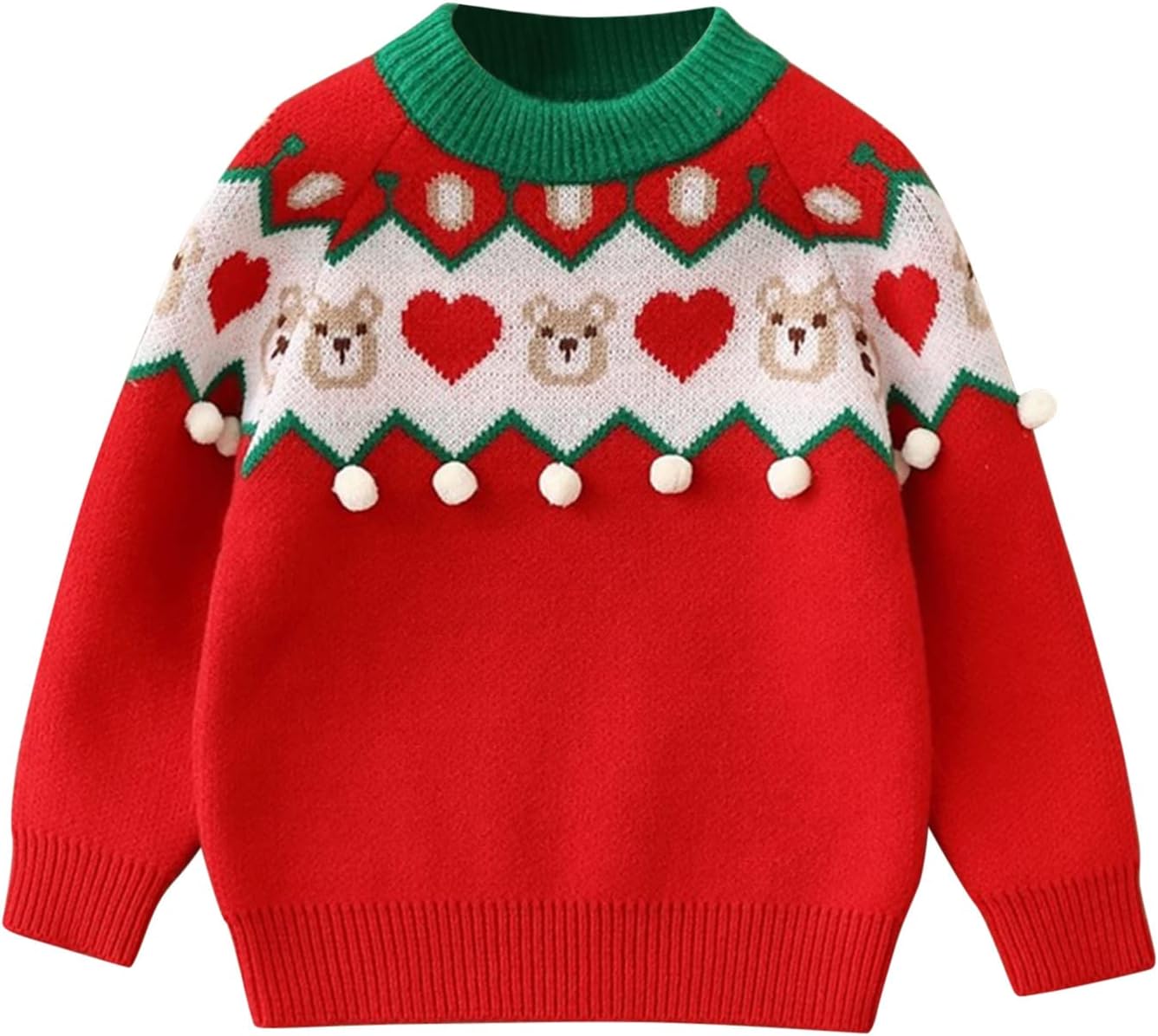 Warm Cozy Christmas Sweater for Babies Cute Deers in Knit