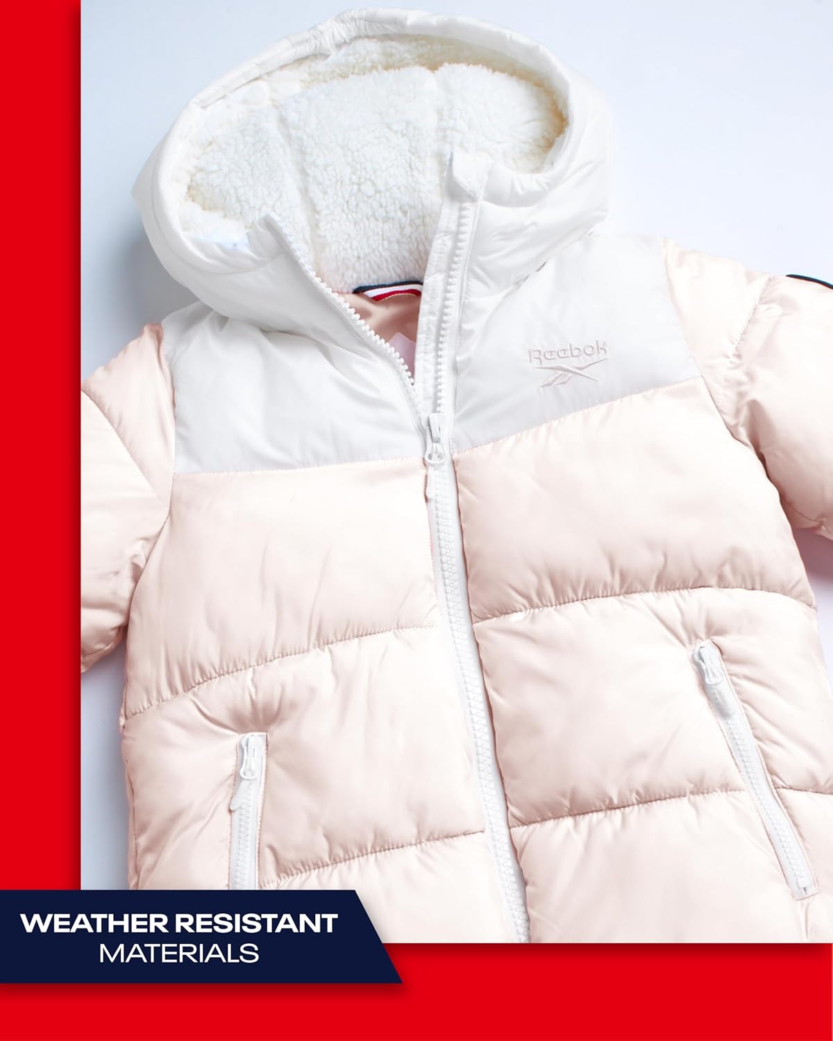 Reebok Girls Puffer Winter Jacket Warm Stylish