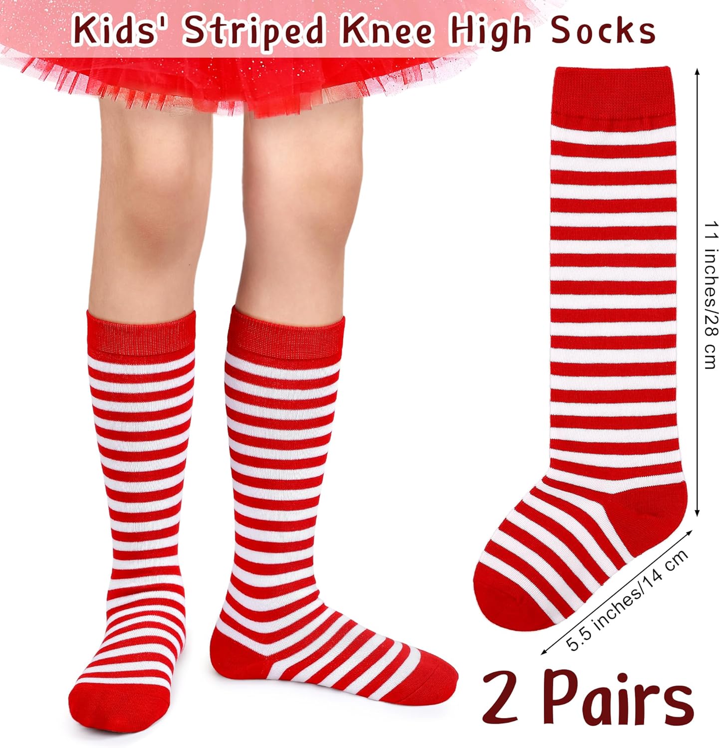 SOMSOC 2 Pairs Stripped Knee-