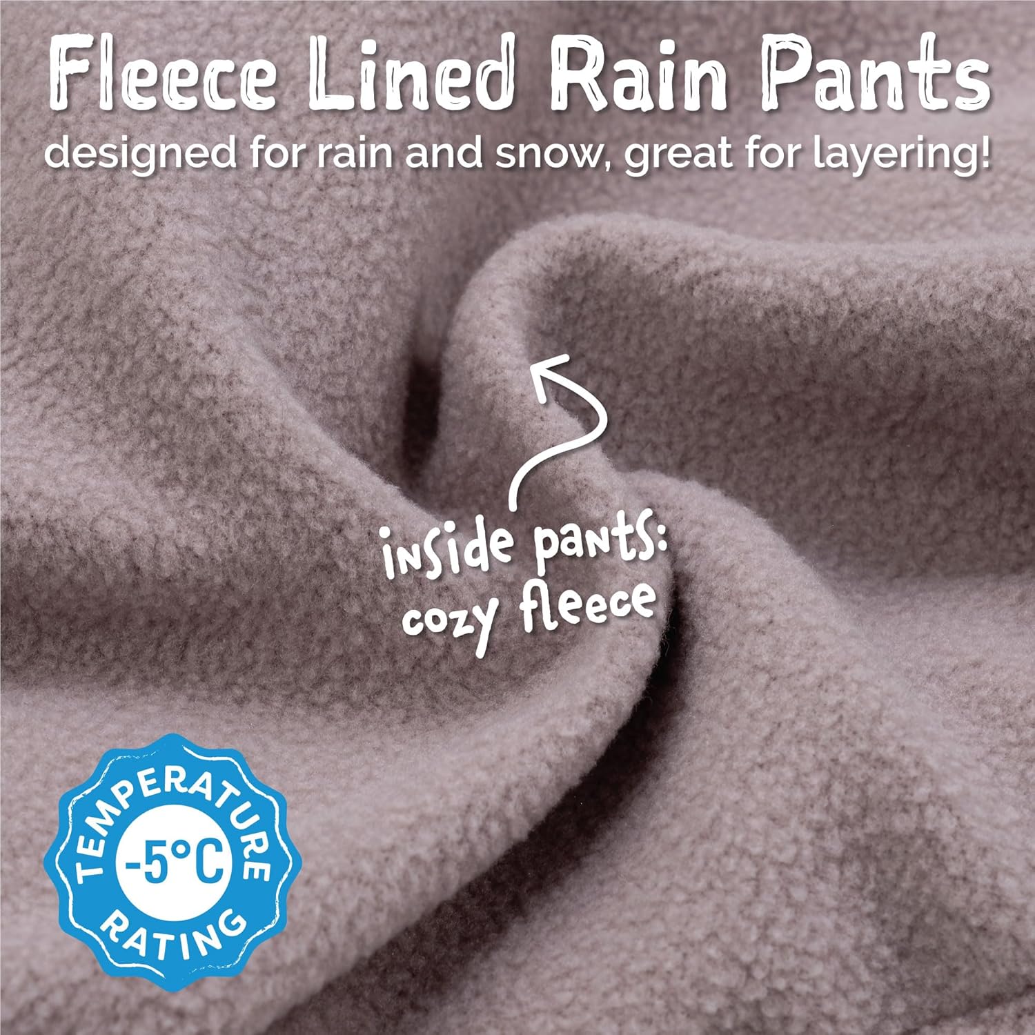 Waterproof Fleece Lined Live Snow Rain Pants for Kids