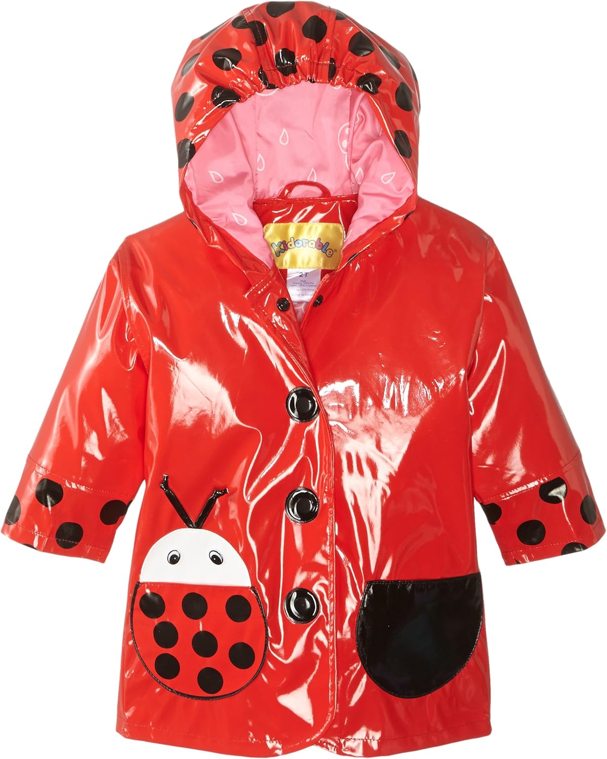 Kids Ladybug Rain Coat Waterproof Machine Washable Unique Design for Kids