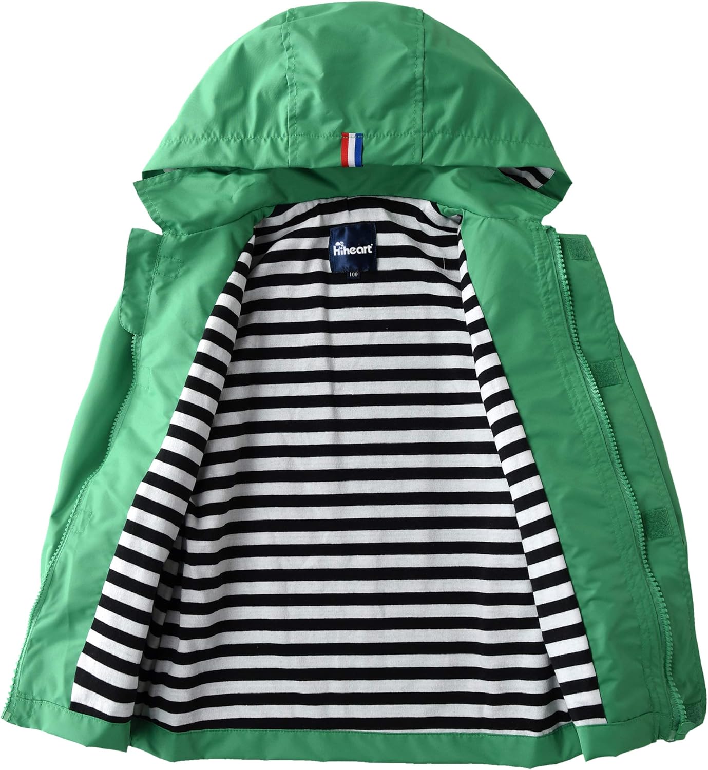 Hiheart Kids Waterproof Hooded Rain Jacket with Cotton Lining