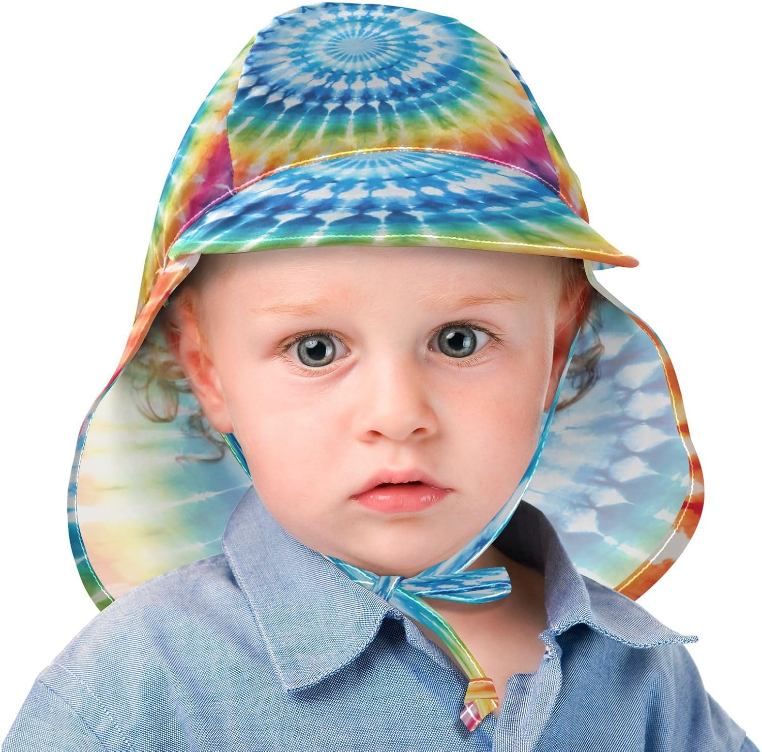 Emelivor Rainbow Tie-Dye Baby Sun Hat UPF 50