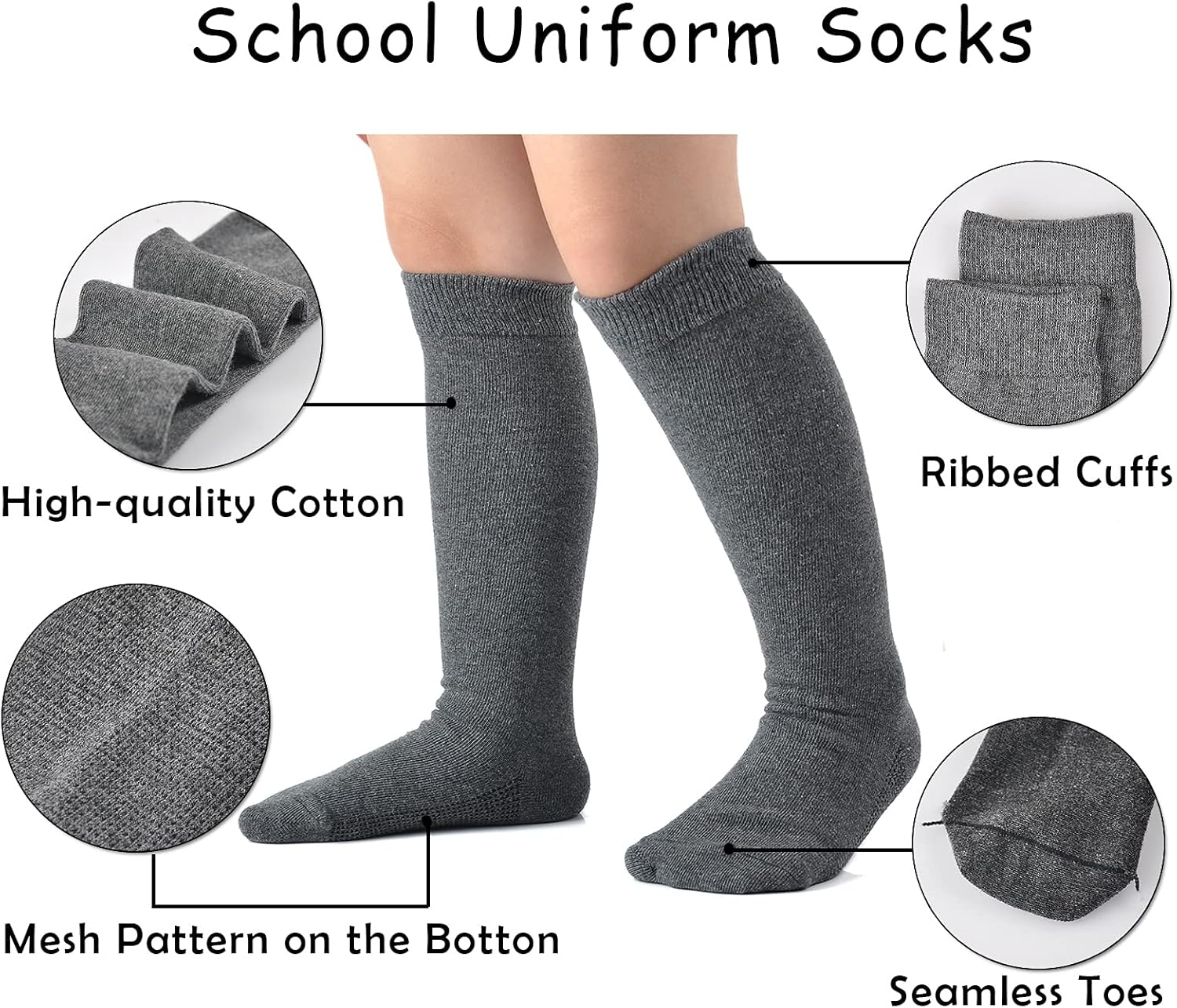 EPEIUS Girls Knee High School Socks