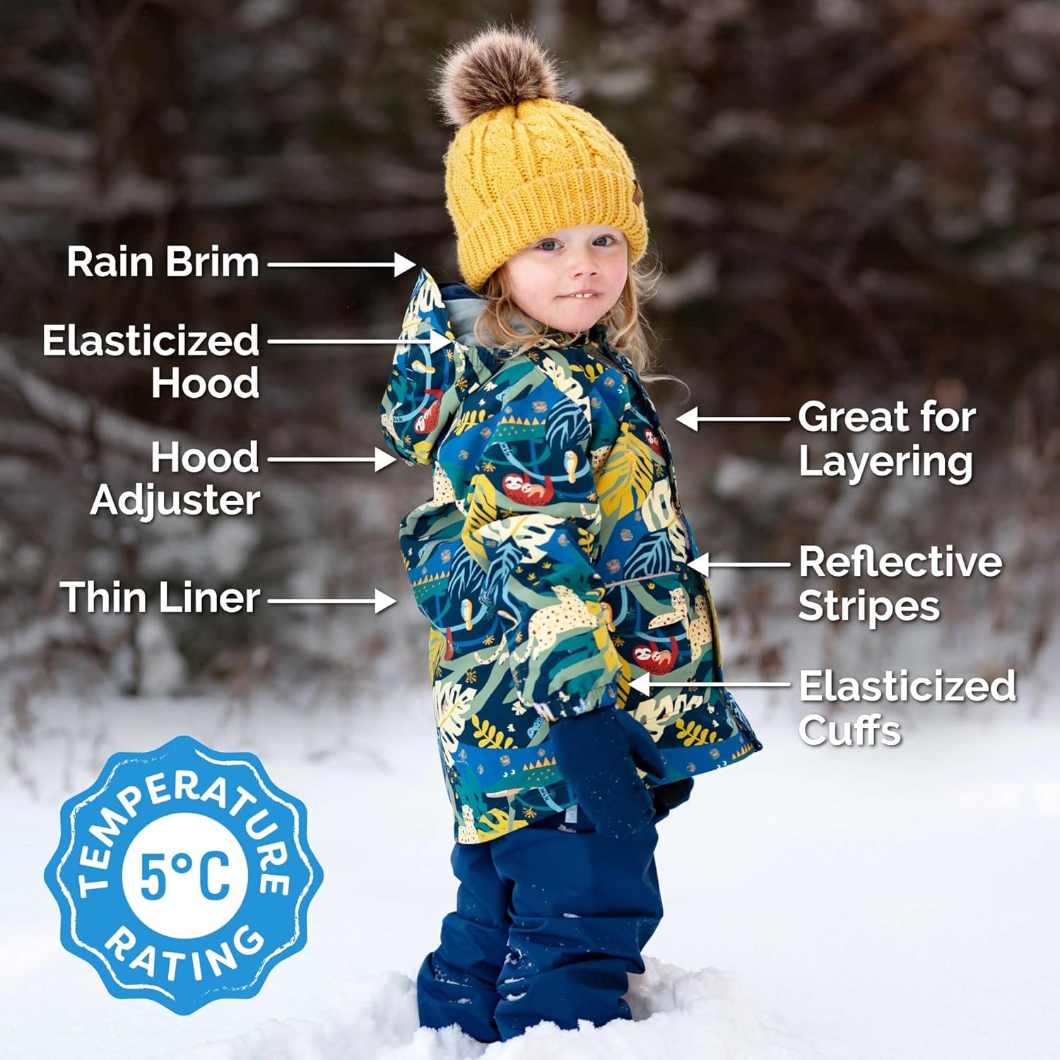 JAN JUL waterproof rain jacket for kids 1000mm rated