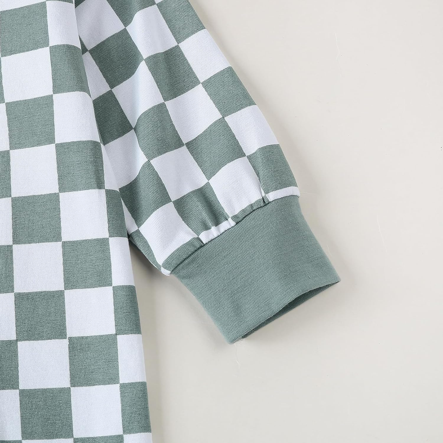 Newborn Baby Boy Girl Checkered Long Sleeve Zipper Romper Jumpsuit One Piece