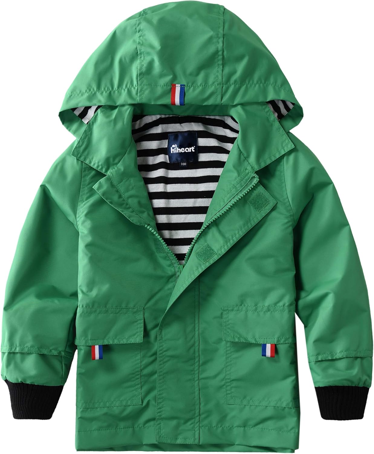 Hiheart Kids Waterproof Hooded Rain Jacket with Cotton Lining