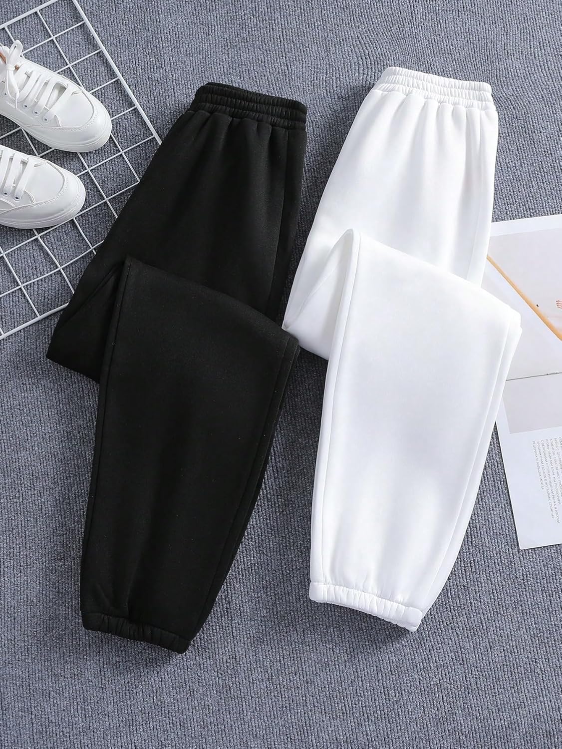 Floerns Girls 2 Pcs Elastic Waist Active Running Solid Jogger Sweatpants 1