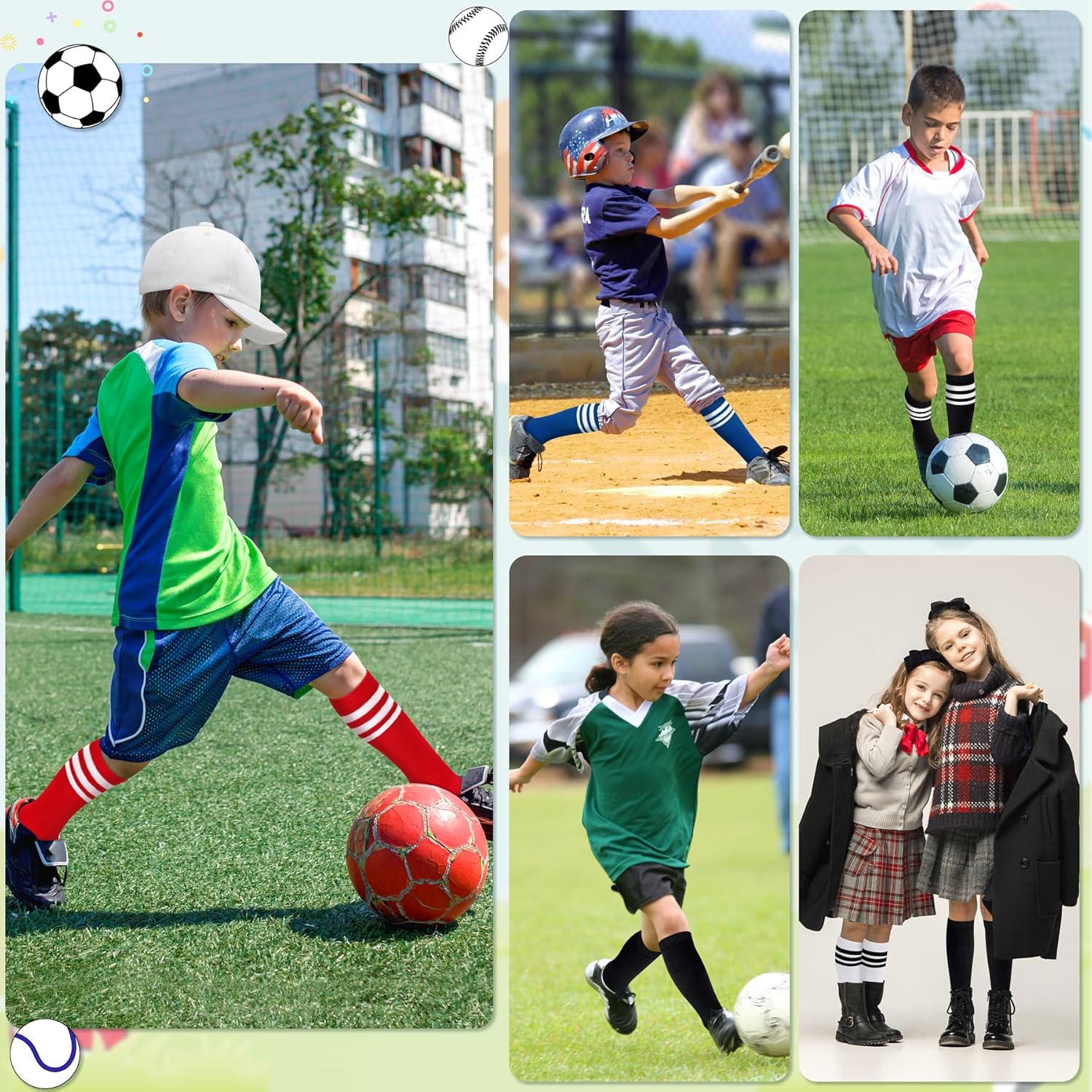 Comfortable Stylish Toddler Soccer Socks for Boys Girls
