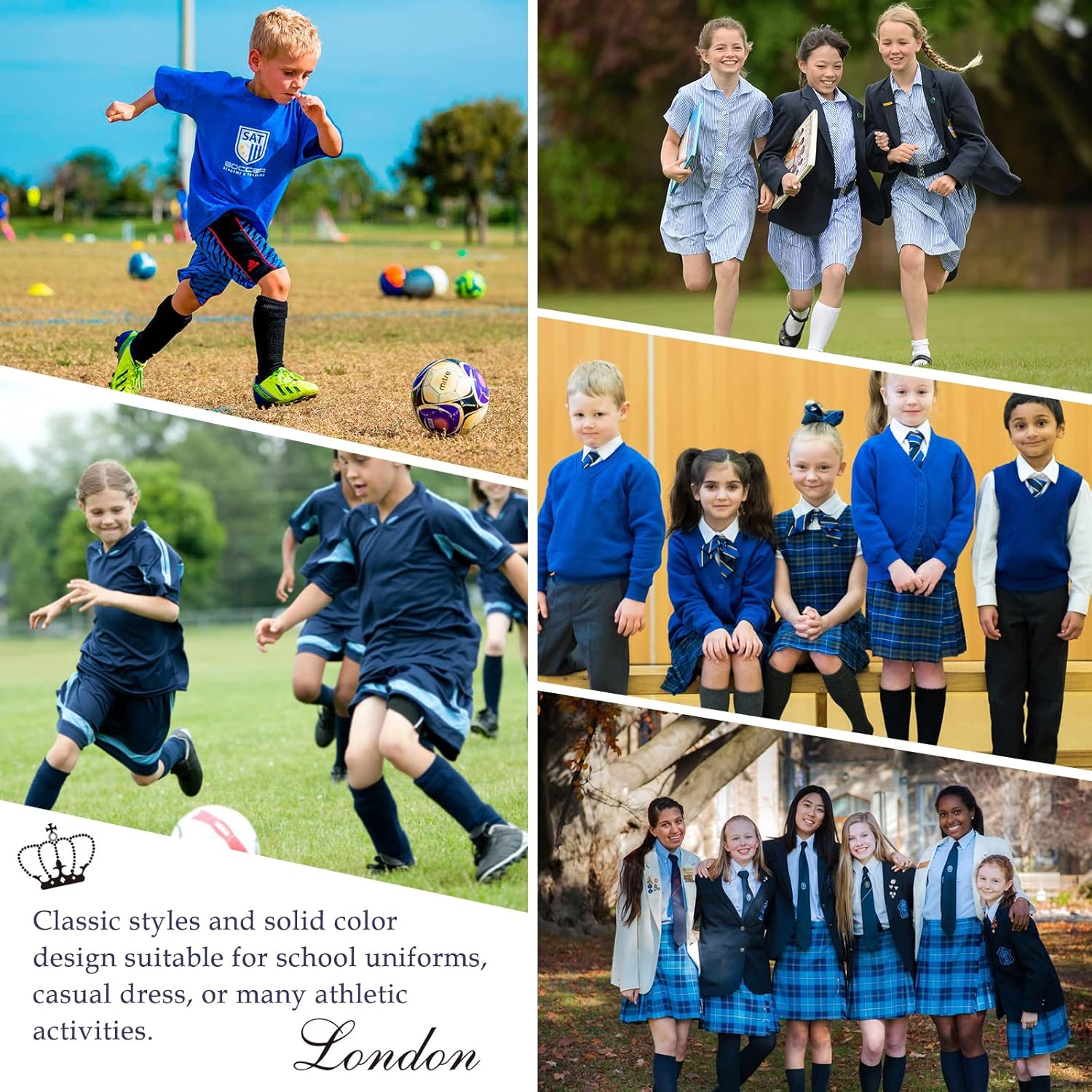 Perfect for School Occasions Comfortable Knee High Socks for Kids