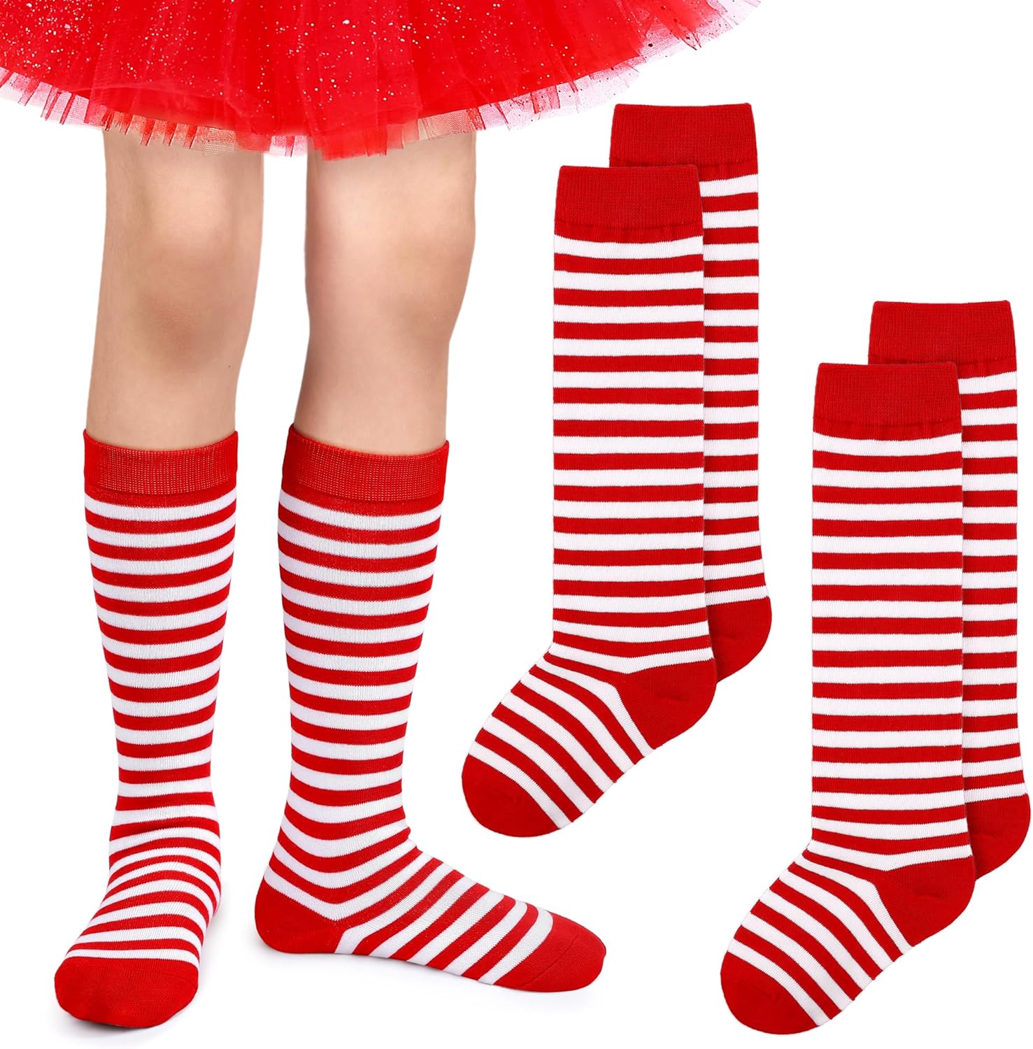 SOMSOC 2 Pairs Stripped Knee-