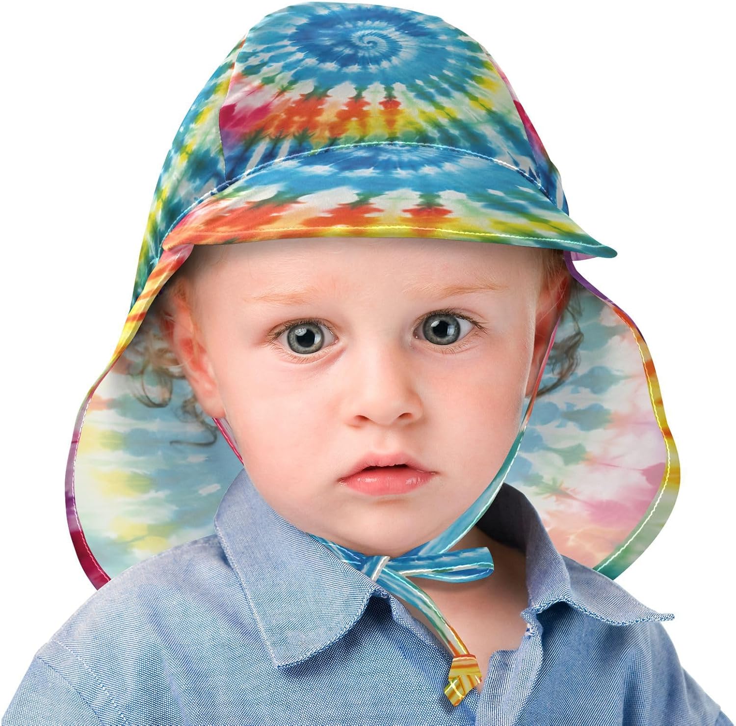 Emelivor Rainbow Tie Dye Spiral Baby Sun Hat UPF 50 UV Protection