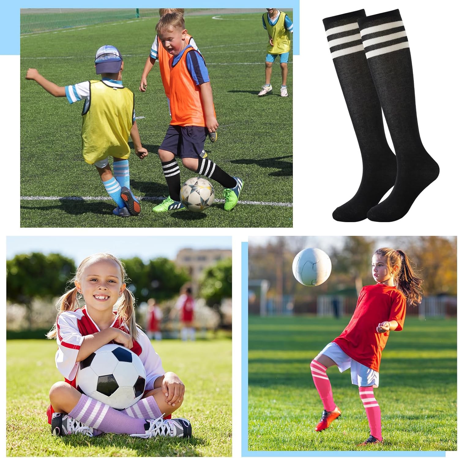 BONANGEL Kids Youth Soccer Socks