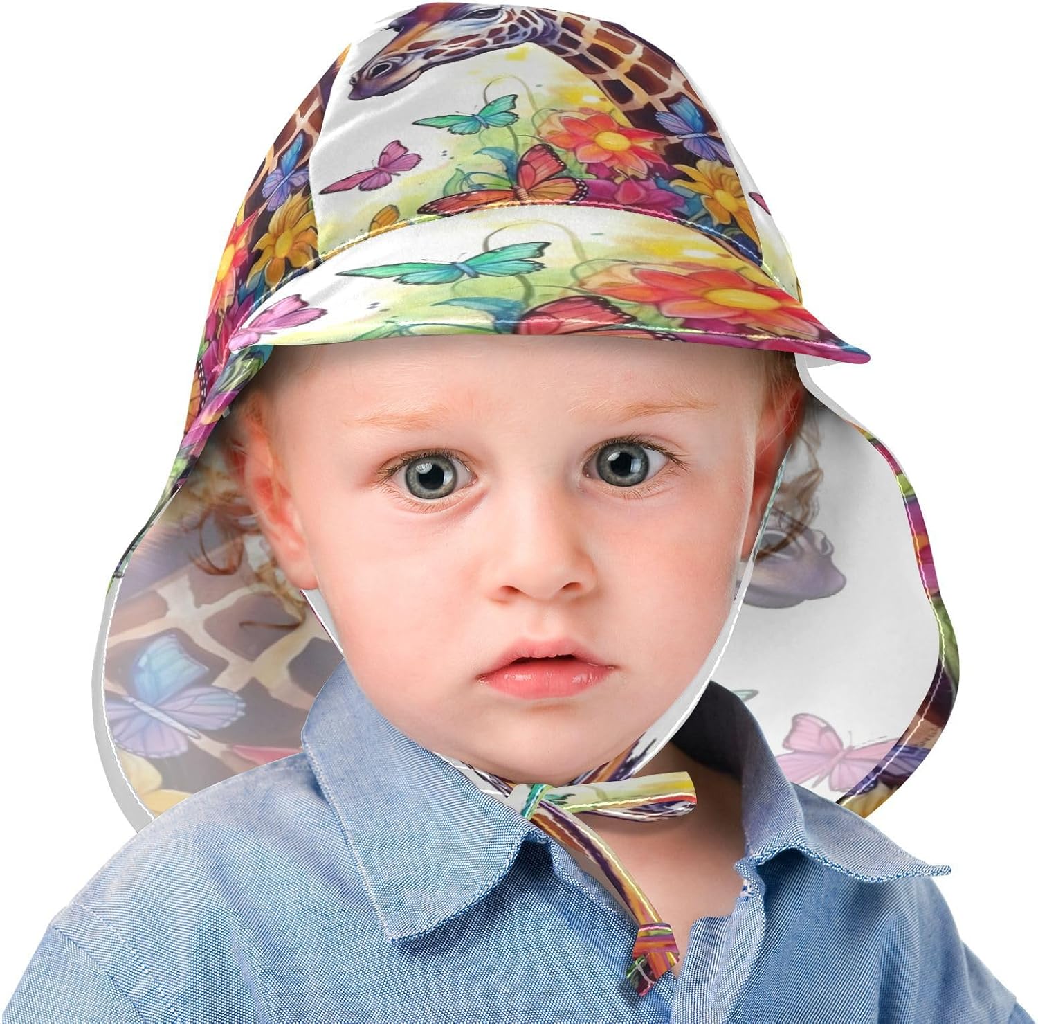 Emelivor Giraffe Butterflies Baby Sun Hat UPF 50