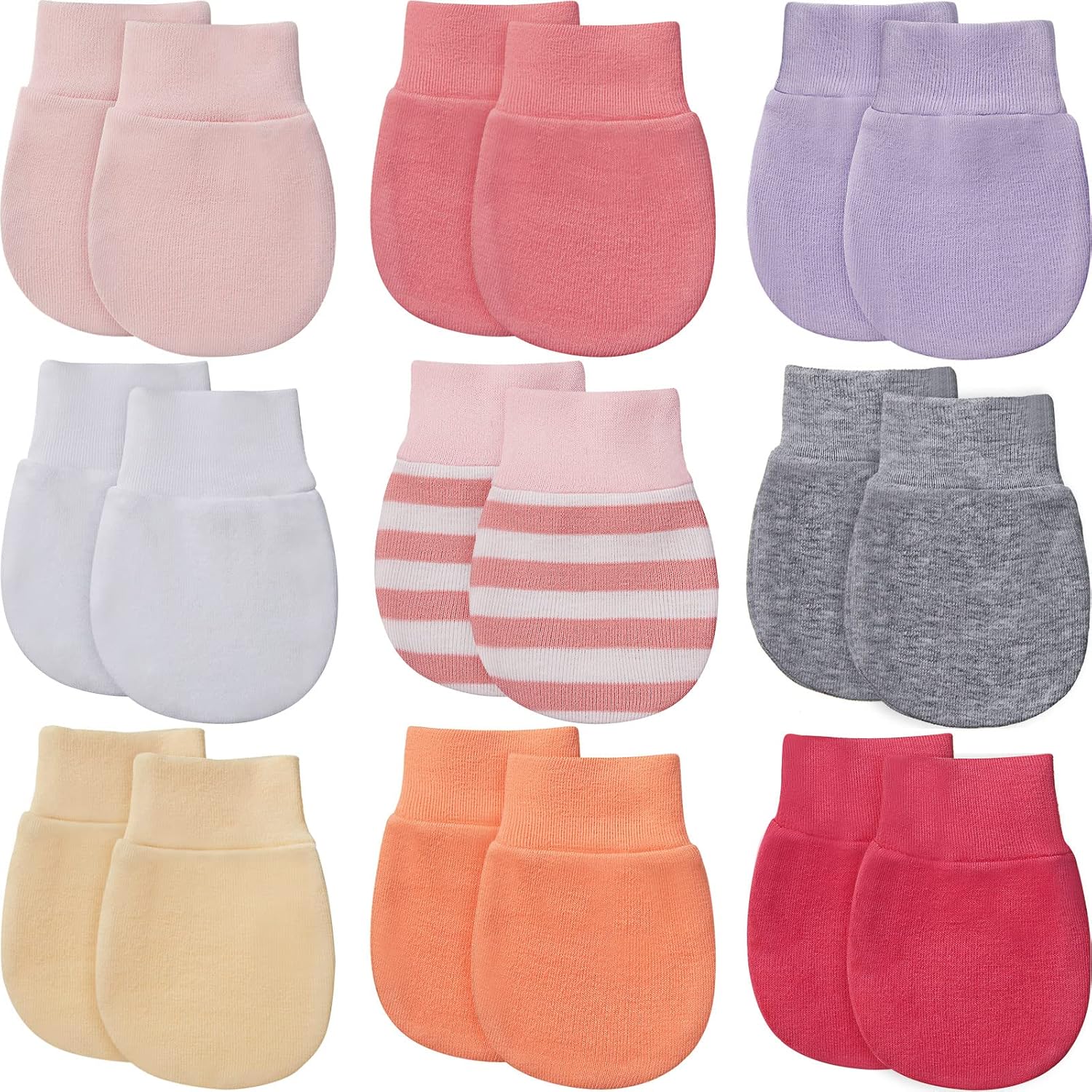 9-Pair No Scratch Newborn Gloves