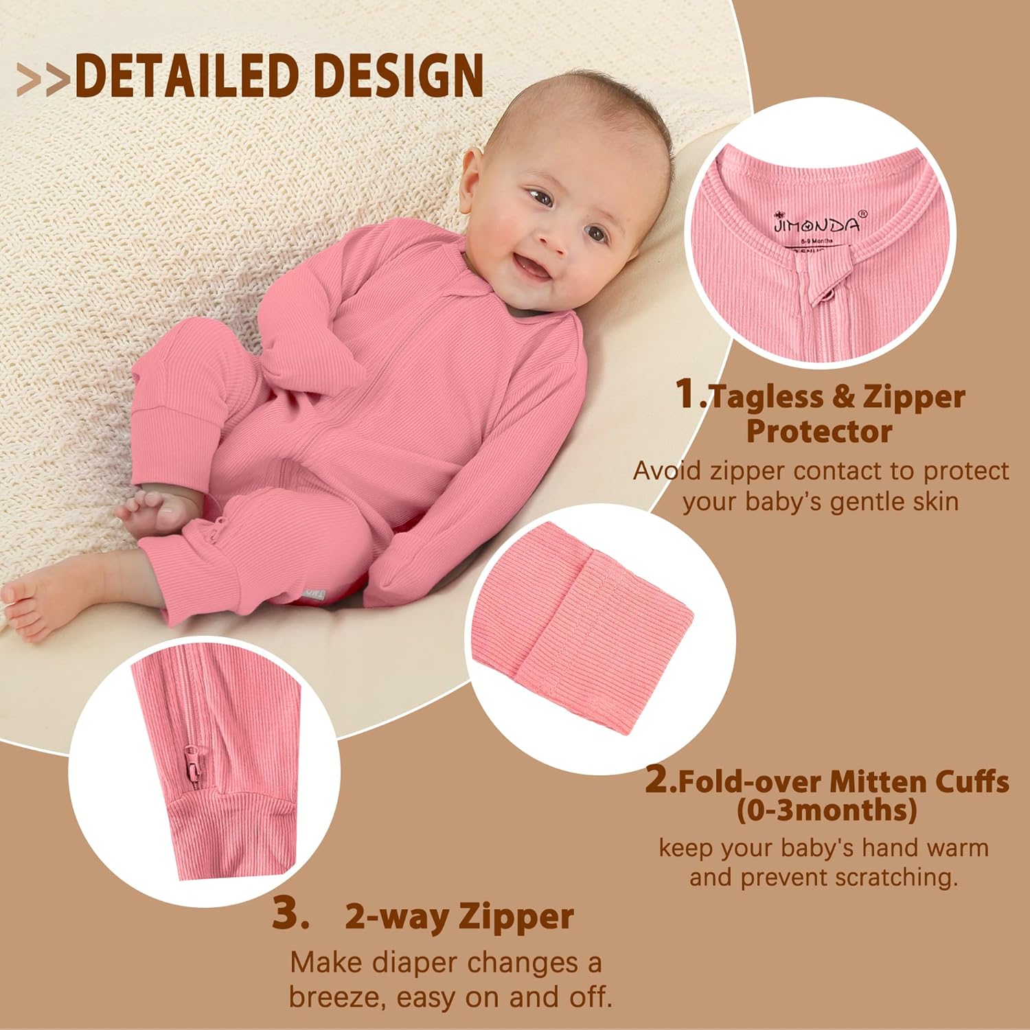 Soft Bamboo Pjs for Baby Reversible Sleepers All Day Comfort