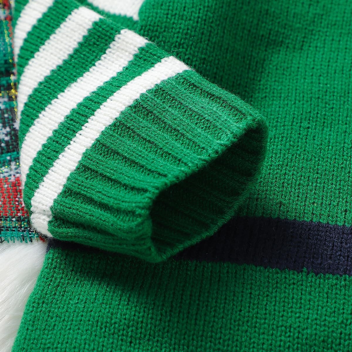 Mimixiong Christmas Outfit Baby Striped Knit Sweater Romper SantaElf