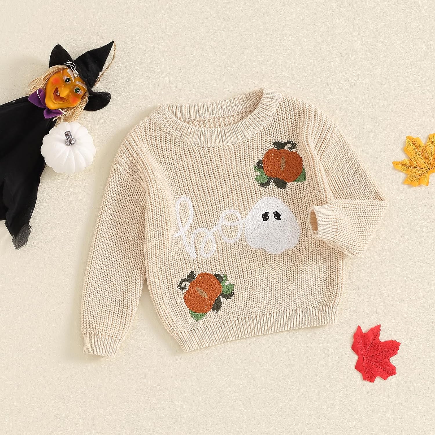 Toddler Halloween Pumpkin Knit Sweater for Baby Boy Girl
