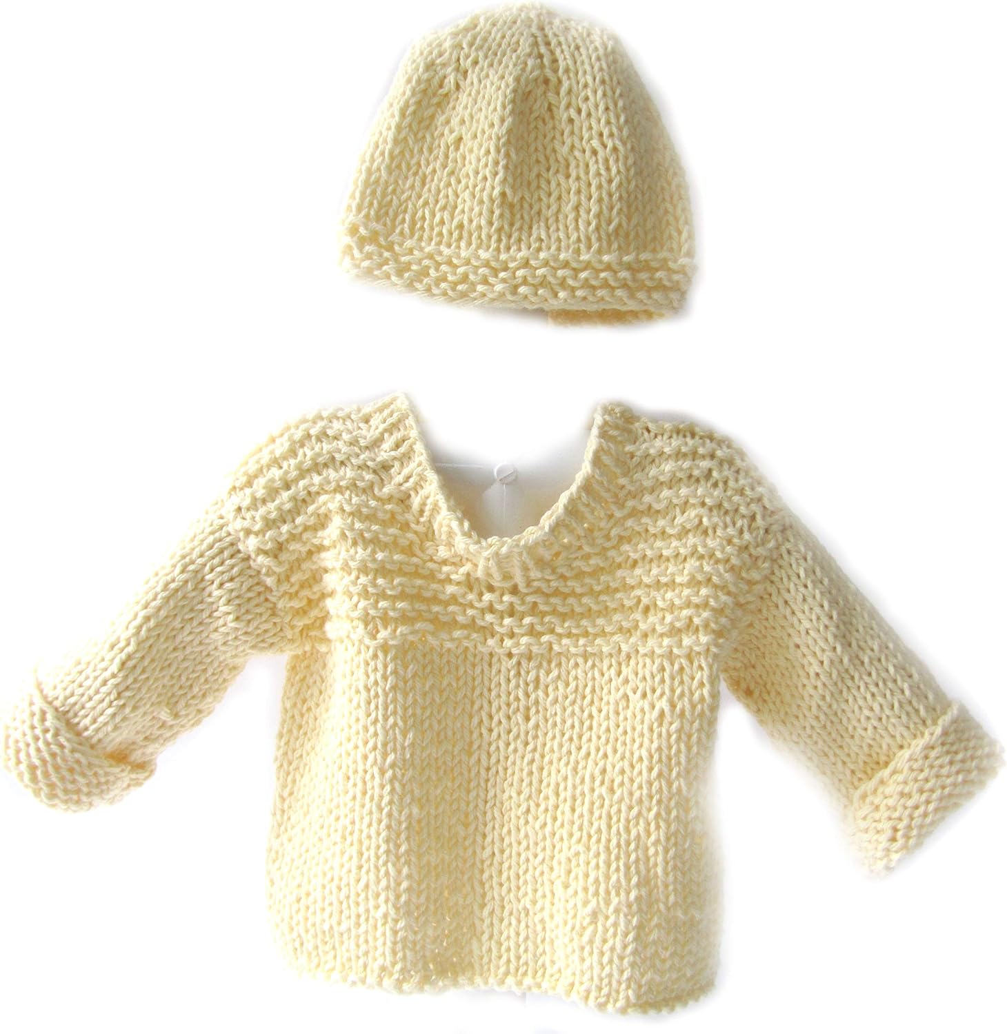 KSS Handmade Yellow Cotton Baby Sweater with a Cap for Newborns