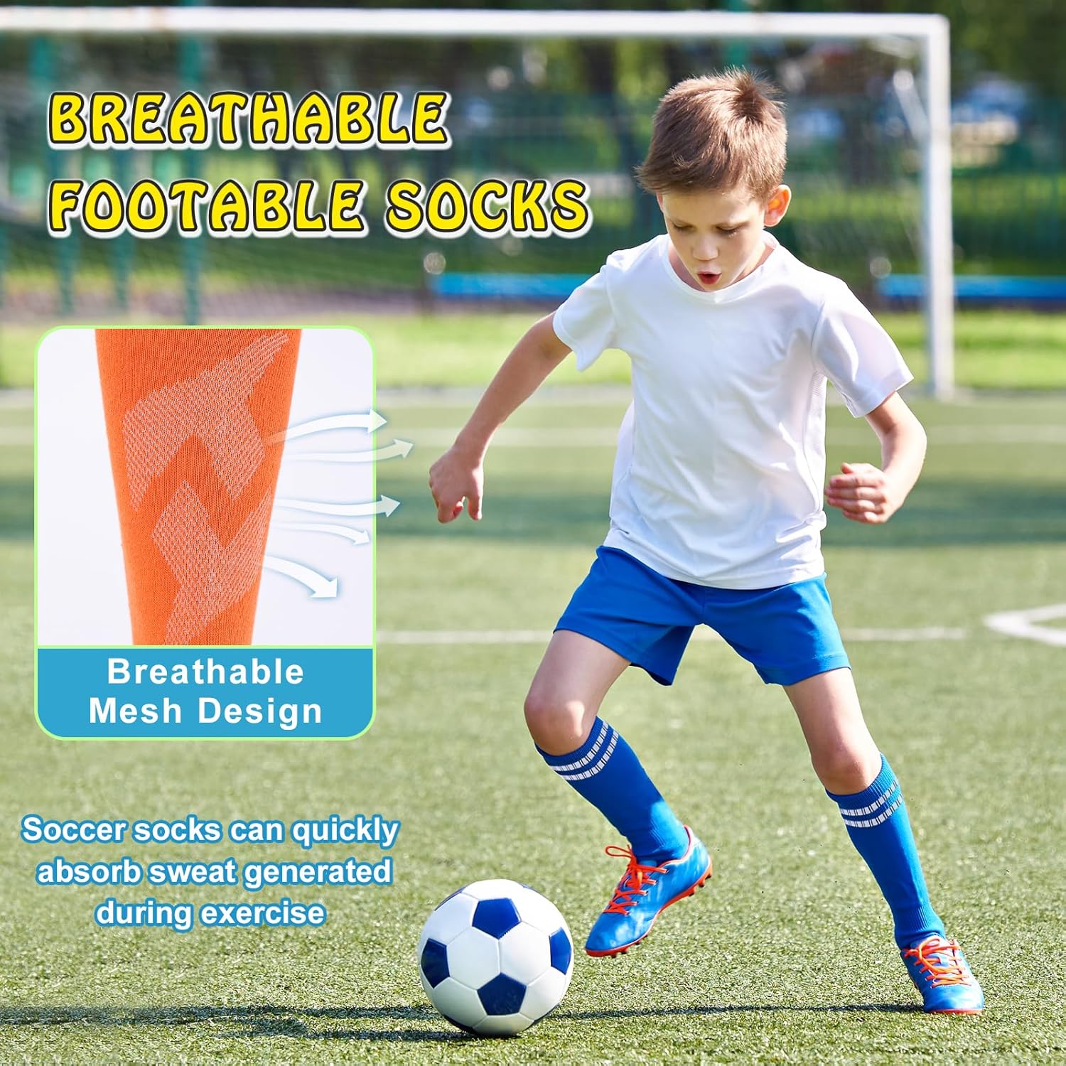 10 Pairs Knee High Soccer Socks for Kids