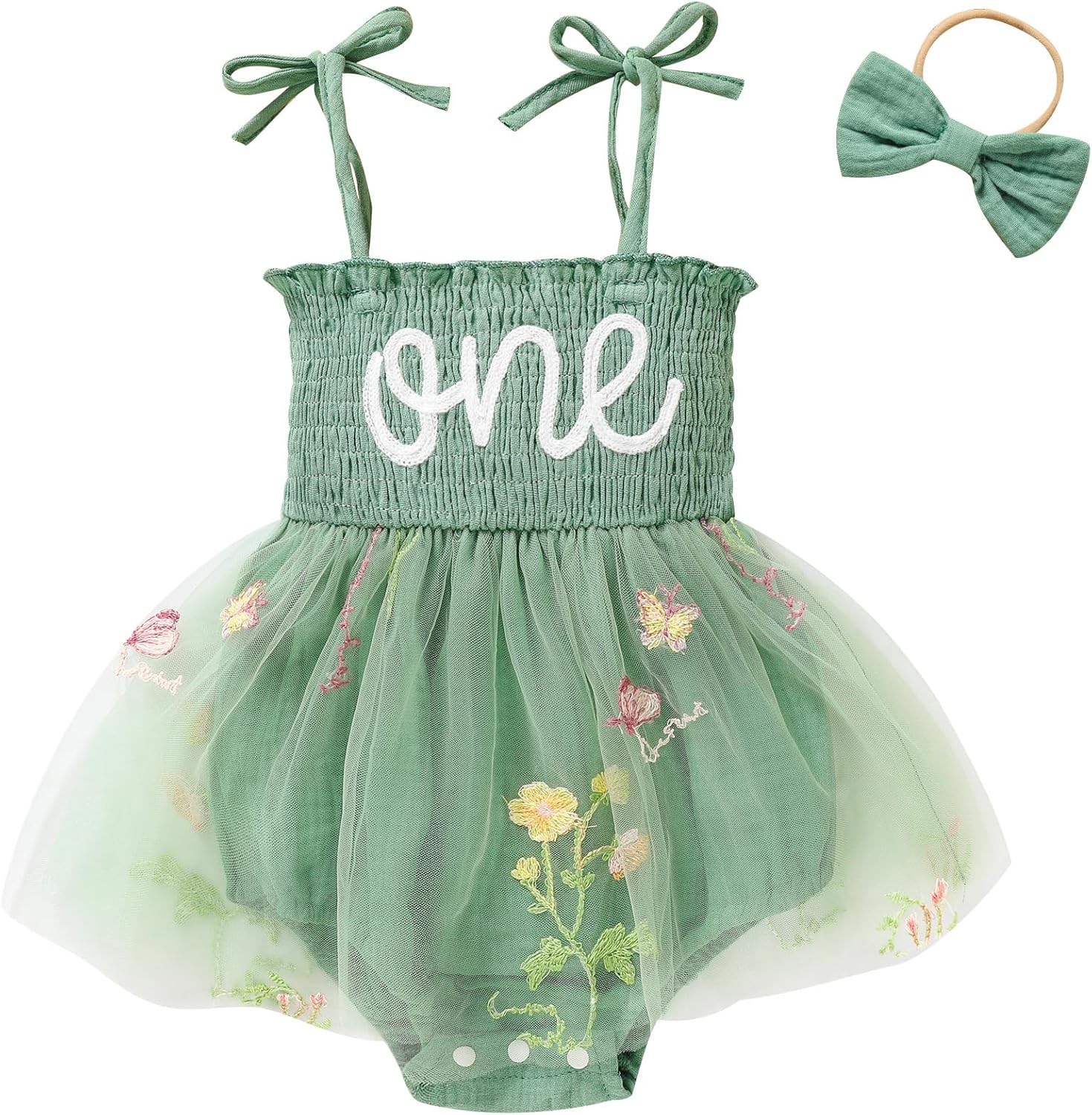 Baby Girl 1st Birthday Romper