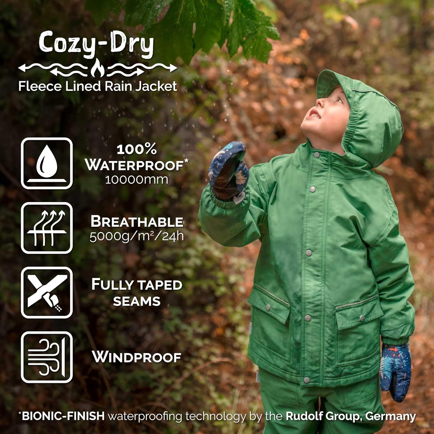 JAN JUL Waterproof Fleece Lined Rain Jacket Multi-Season Rainwear for Kids