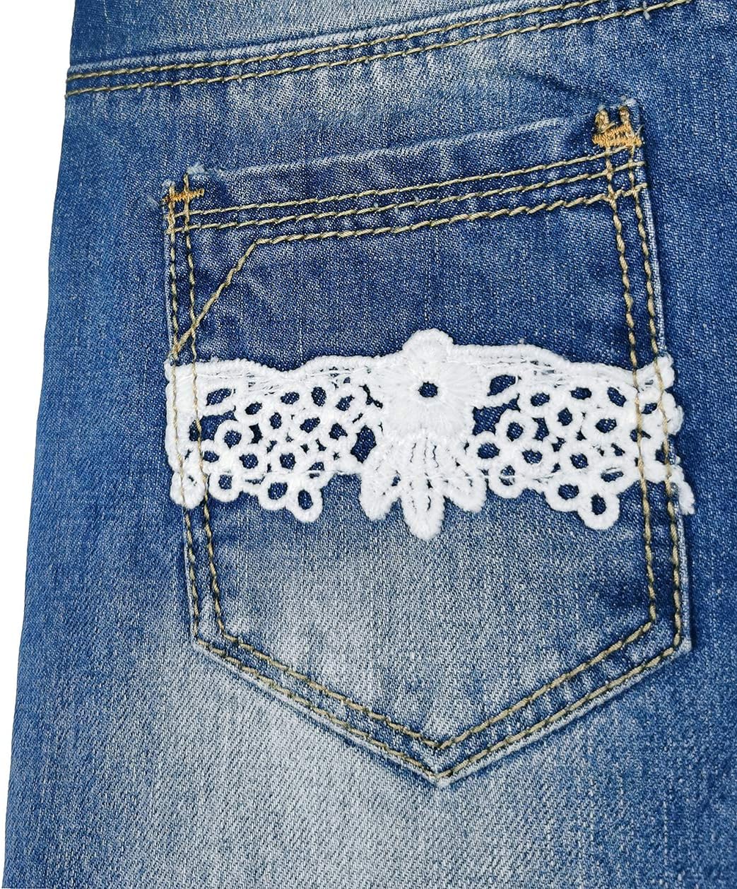 KIDSCOOL SPACE Girls Rabbit Embroidered Slim Jeans