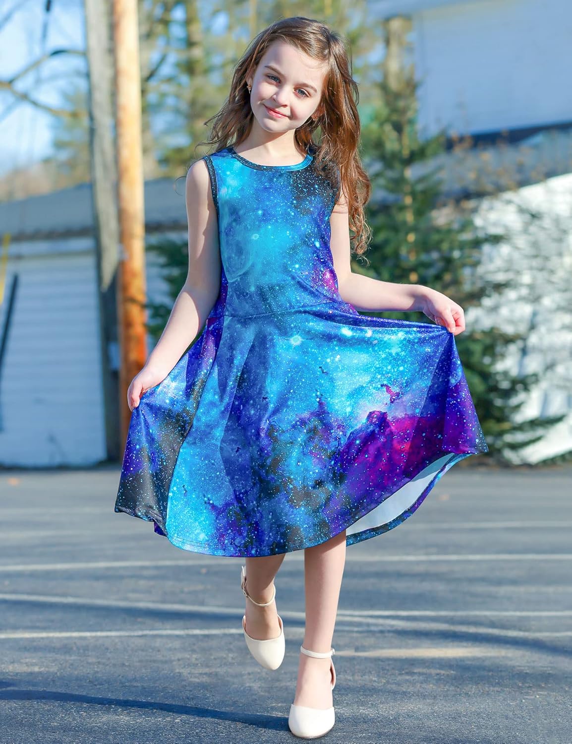 Sleek Floral Dress for Girls 4-12