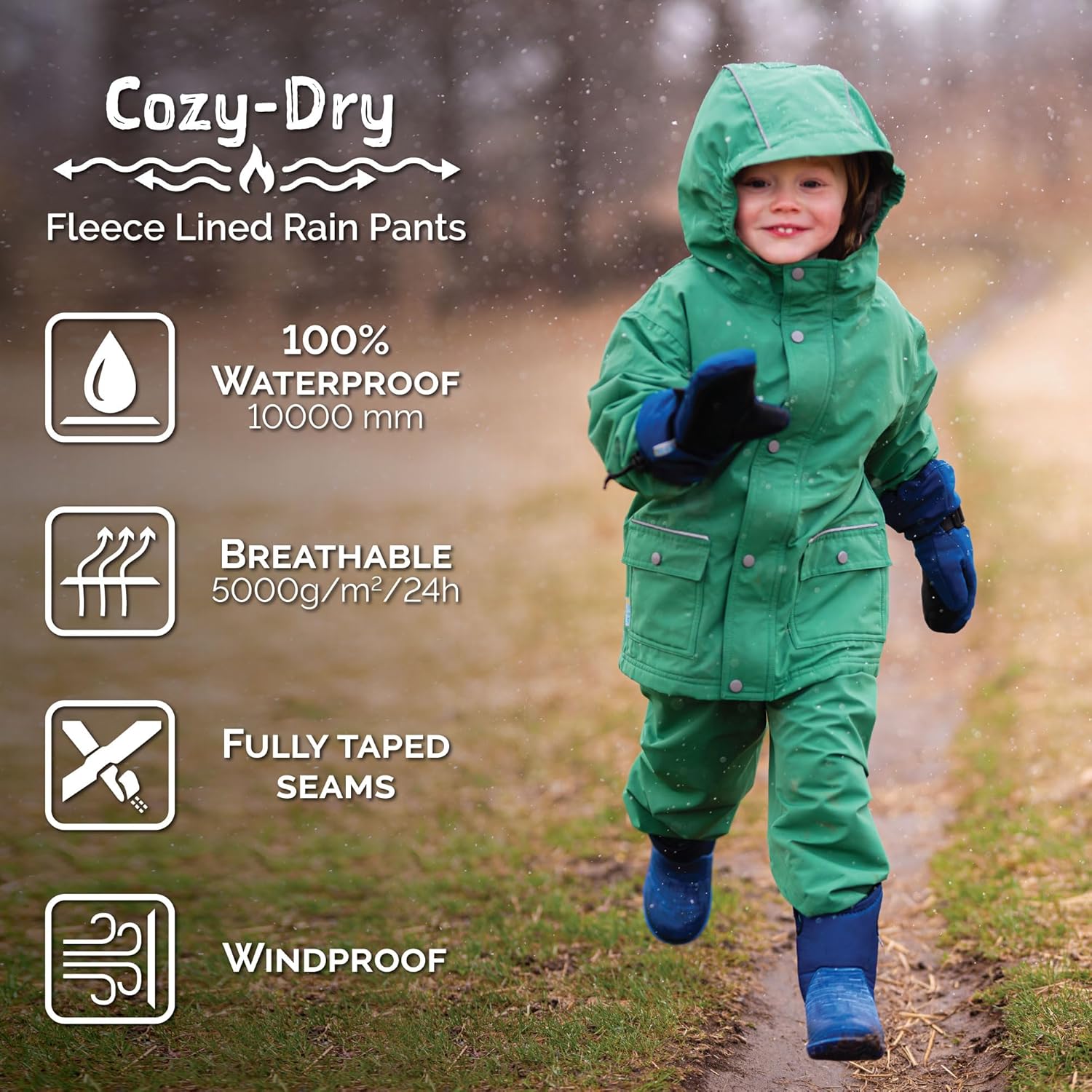Waterproof Fleece Lined Live Snow Rain Pants for Kids