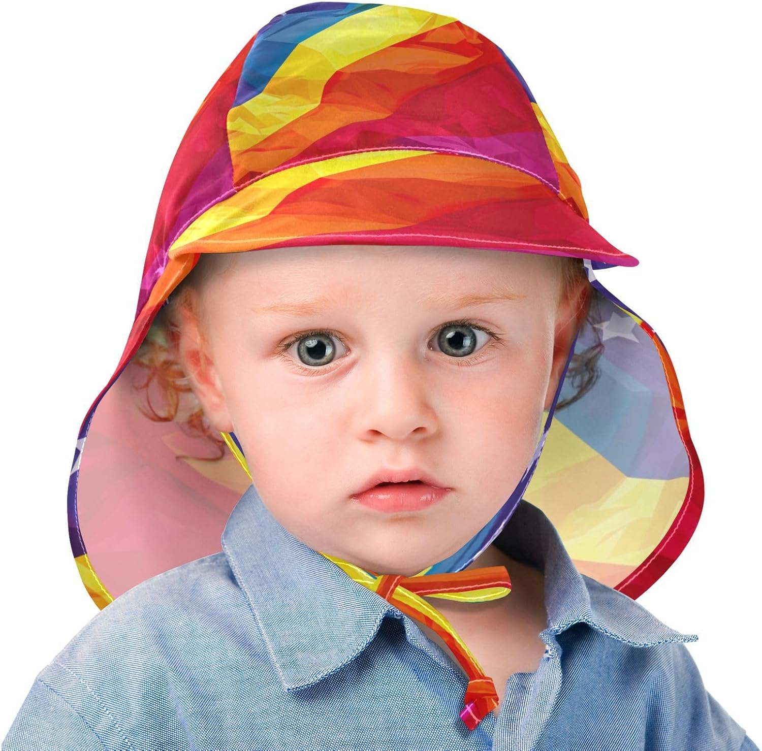 Adjustable Toddler Sun Hat with UPF 50 Protection - Rainbow Flag Design