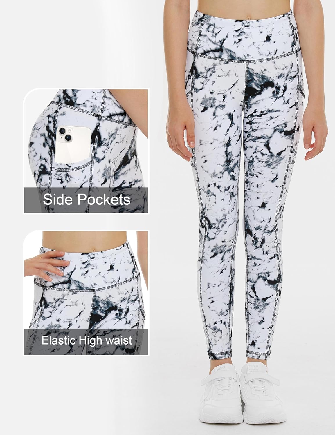 THE GYM PEOPLE Girls High Waist Stretch Leggings