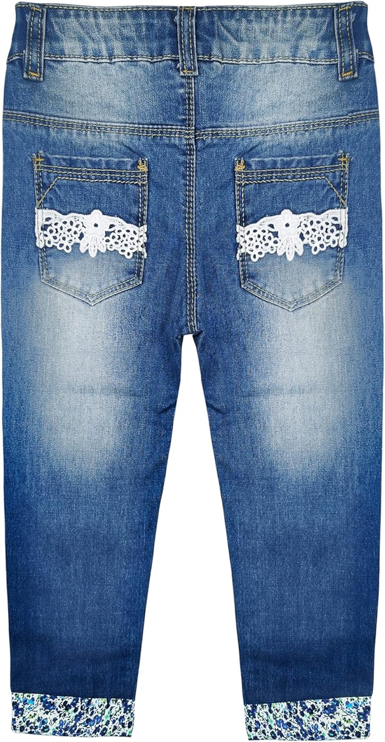 KIDSCOOL SPACE Girls Rabbit Embroidered Slim Jeans