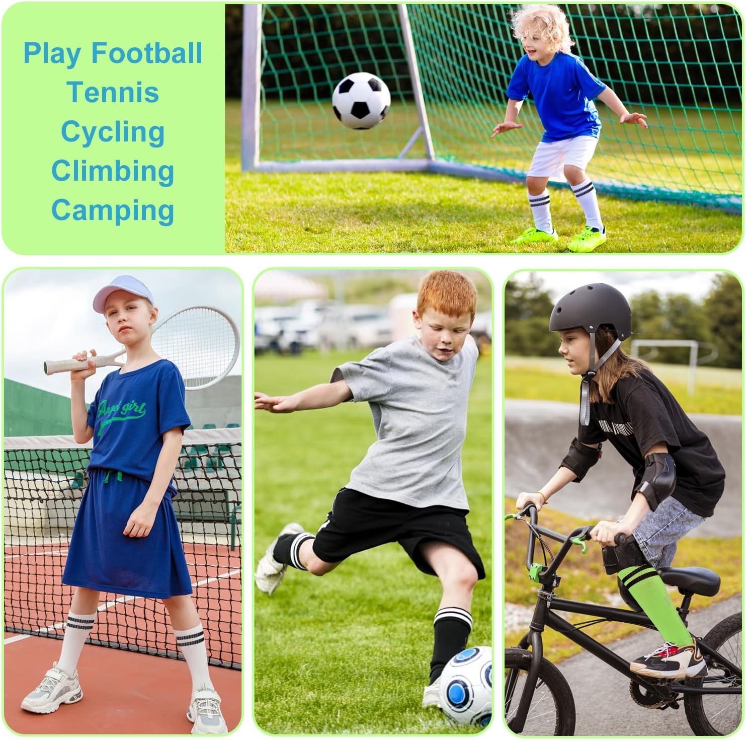 10 Pairs Knee High Soccer Socks for Kids
