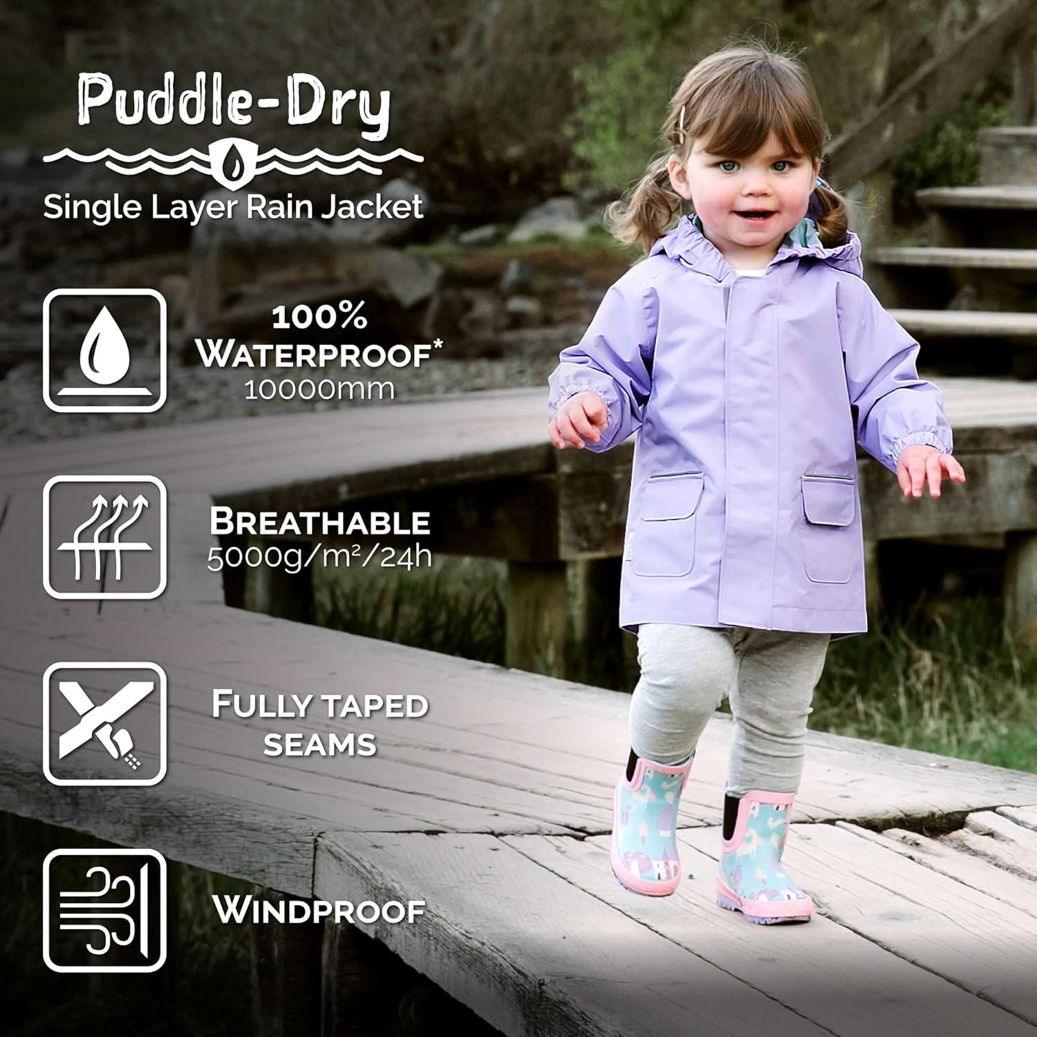 JAN JUL waterproof rain jacket for kids 1000mm rated