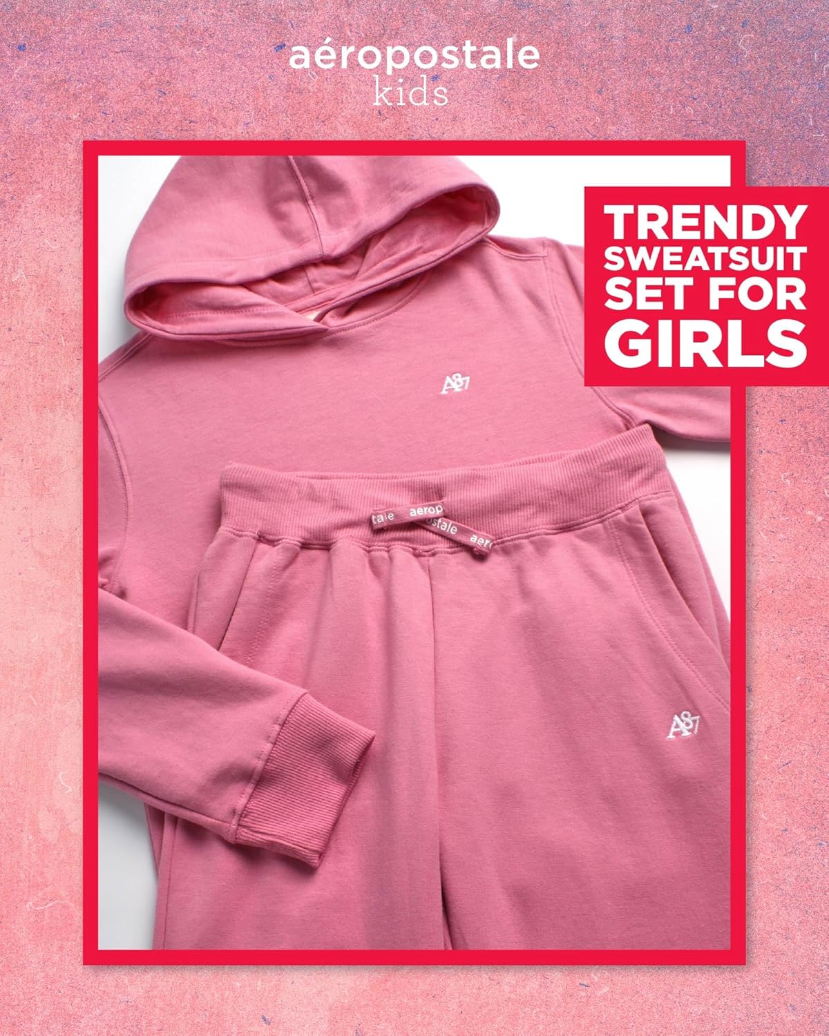 AEROPOSTALE Girls Fleece Hoodie Jogger Set
