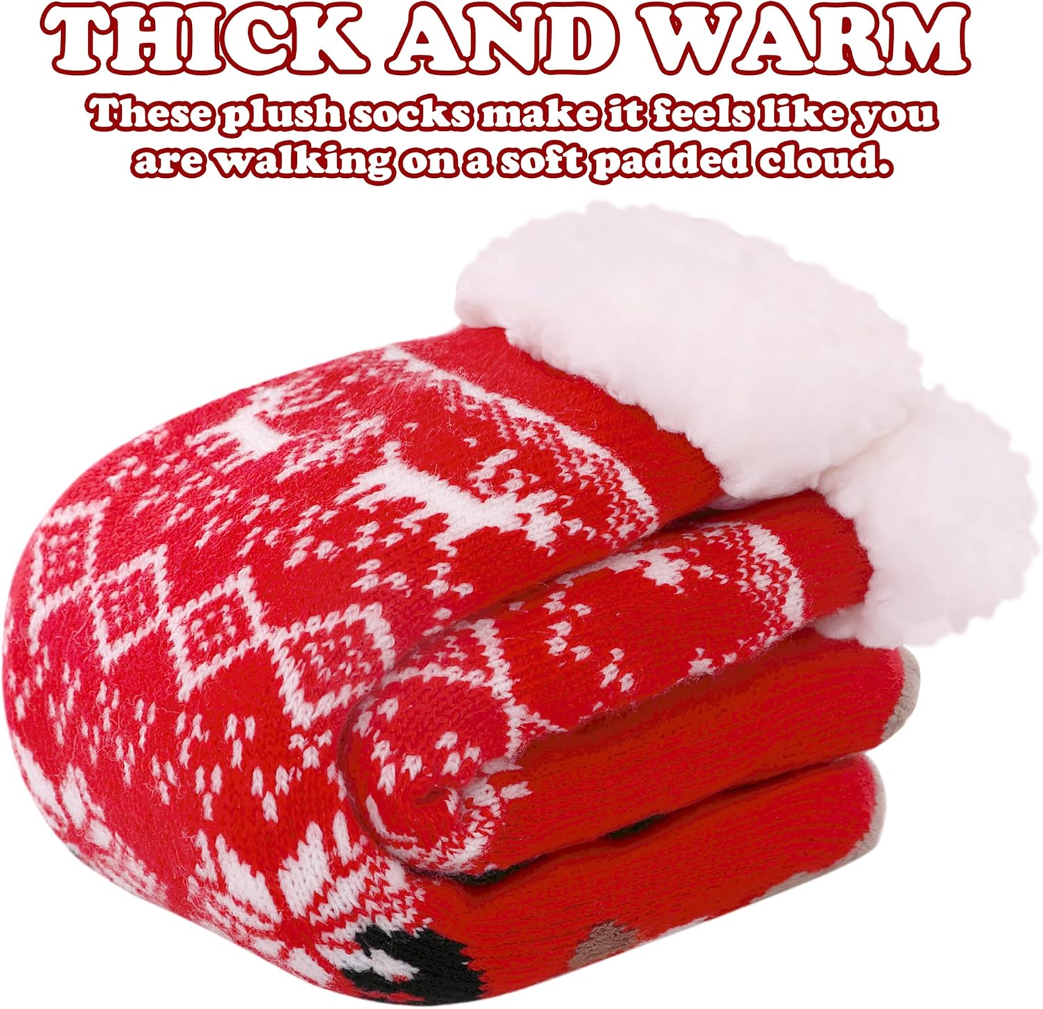FNOVCO Kids Fuzzy Slipper Socks Boys Girls Warm Winter