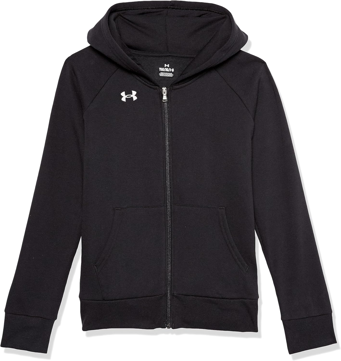 Under Armour Girls Rival Fleece Full Zip Hoodie Lightweight Warm and Stylish