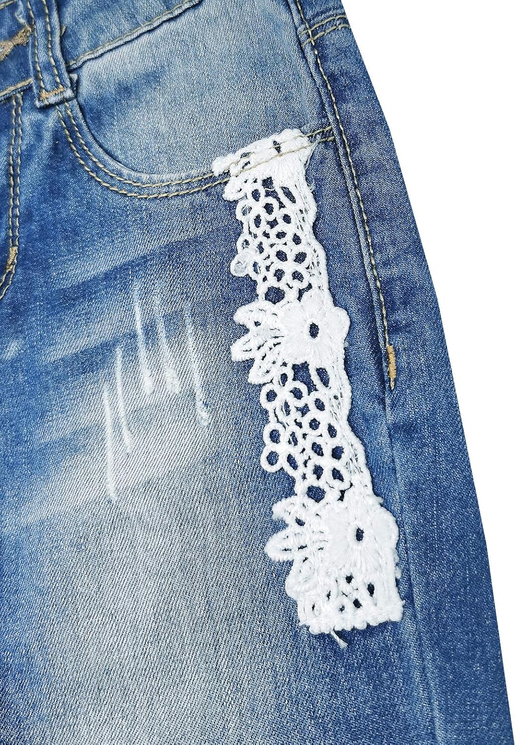KIDSCOOL SPACE Girls Rabbit Embroidered Slim Jeans