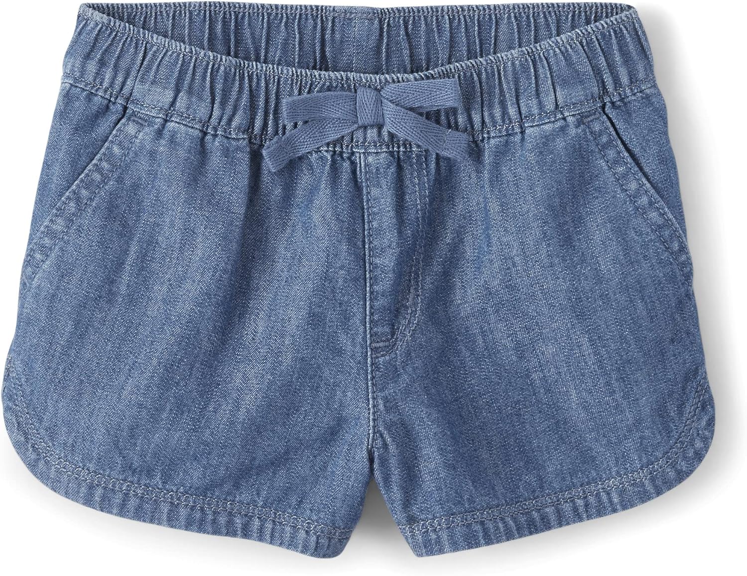 The Childrens Place Baby Girls Chambray Pull-On Shorts Cute Comfortable